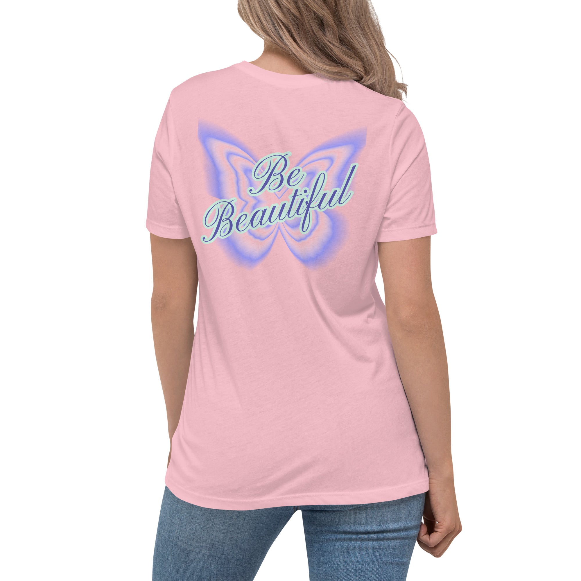 Vineyard Vibes Stay Positive Be Beautiful - Women's Relaxed T-Shirt