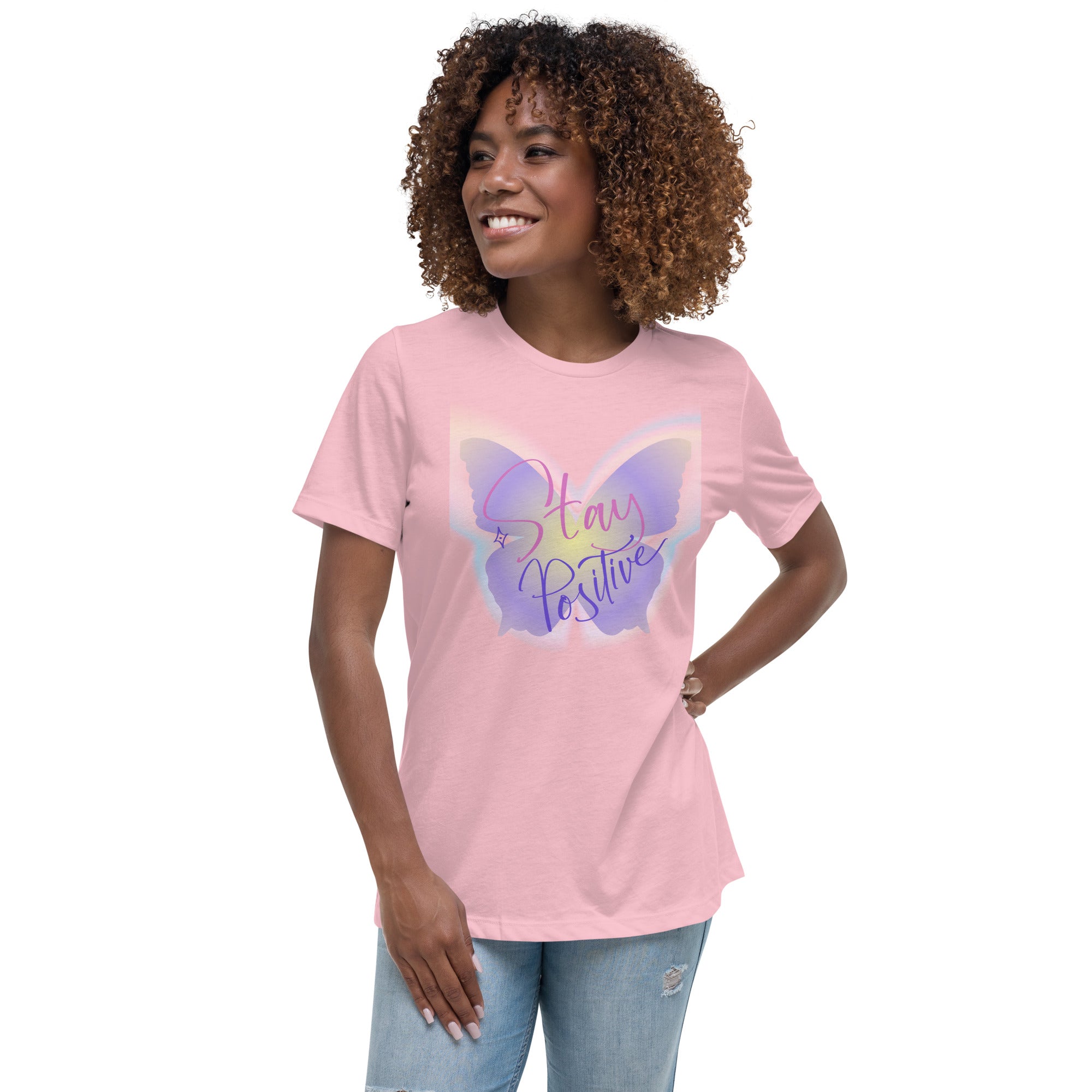 Vineyard Vibes Stay Positive Be Beautiful - Women's Relaxed T-Shirt