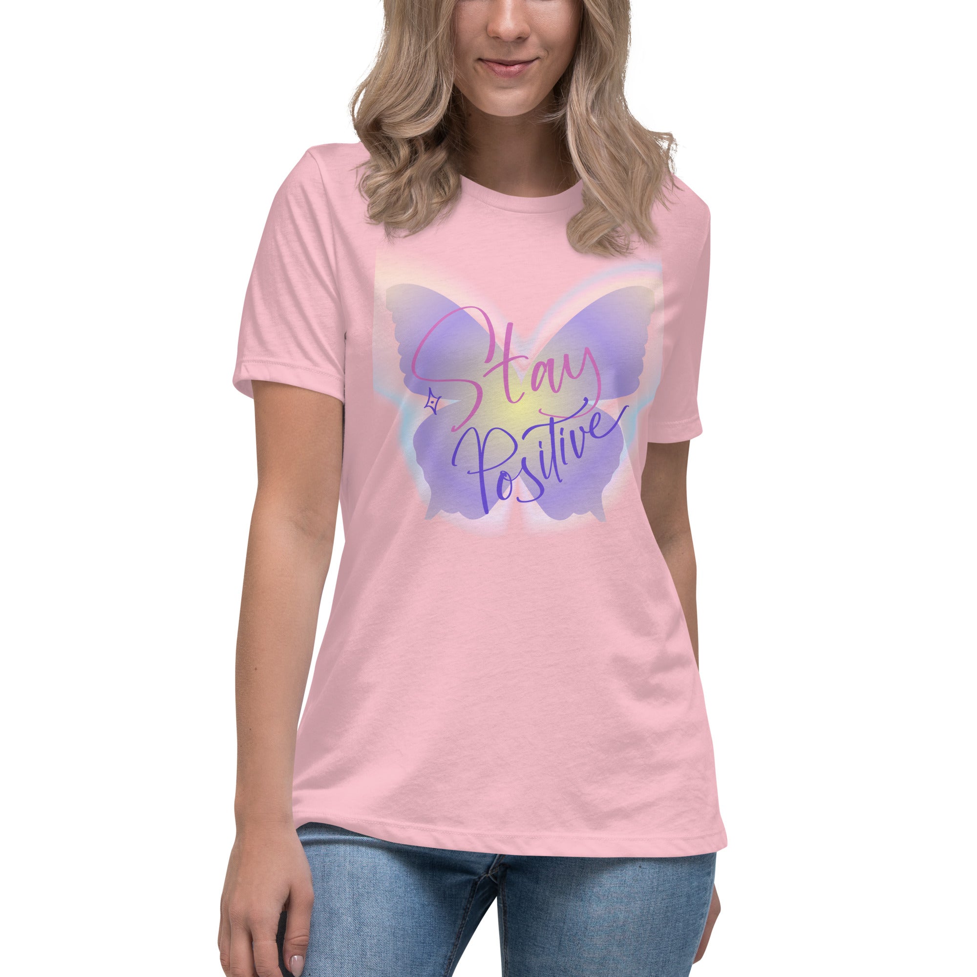 Vineyard Vibes Stay Positive Be Beautiful - Women's Relaxed T-Shirt