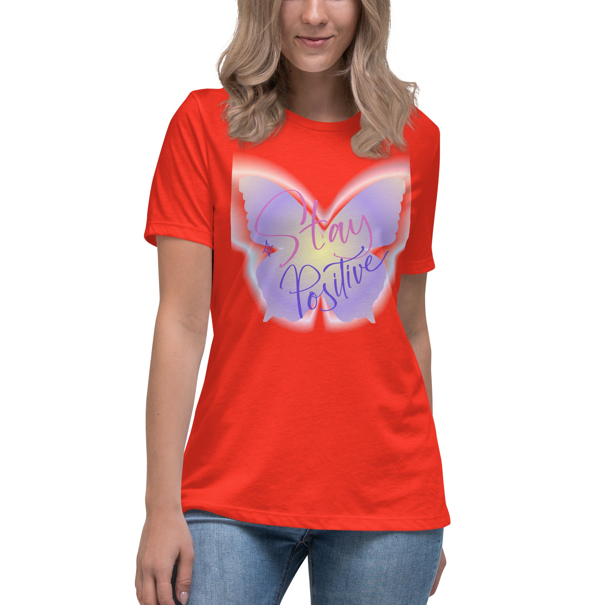 Vineyard Vibes Stay Positive Be Beautiful - Women's Relaxed T-Shirt