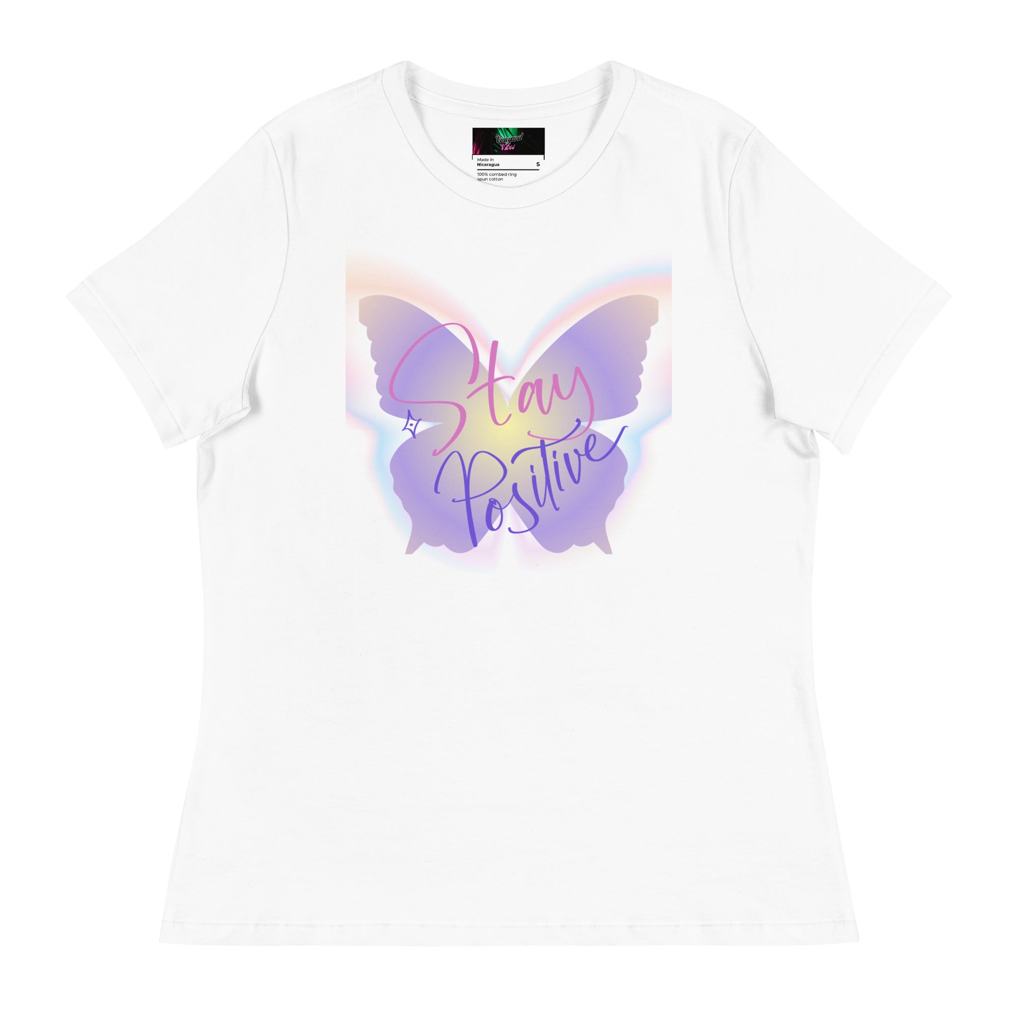 Vineyard Vibes Stay Positive Be Beautiful - Women's Relaxed T-Shirt