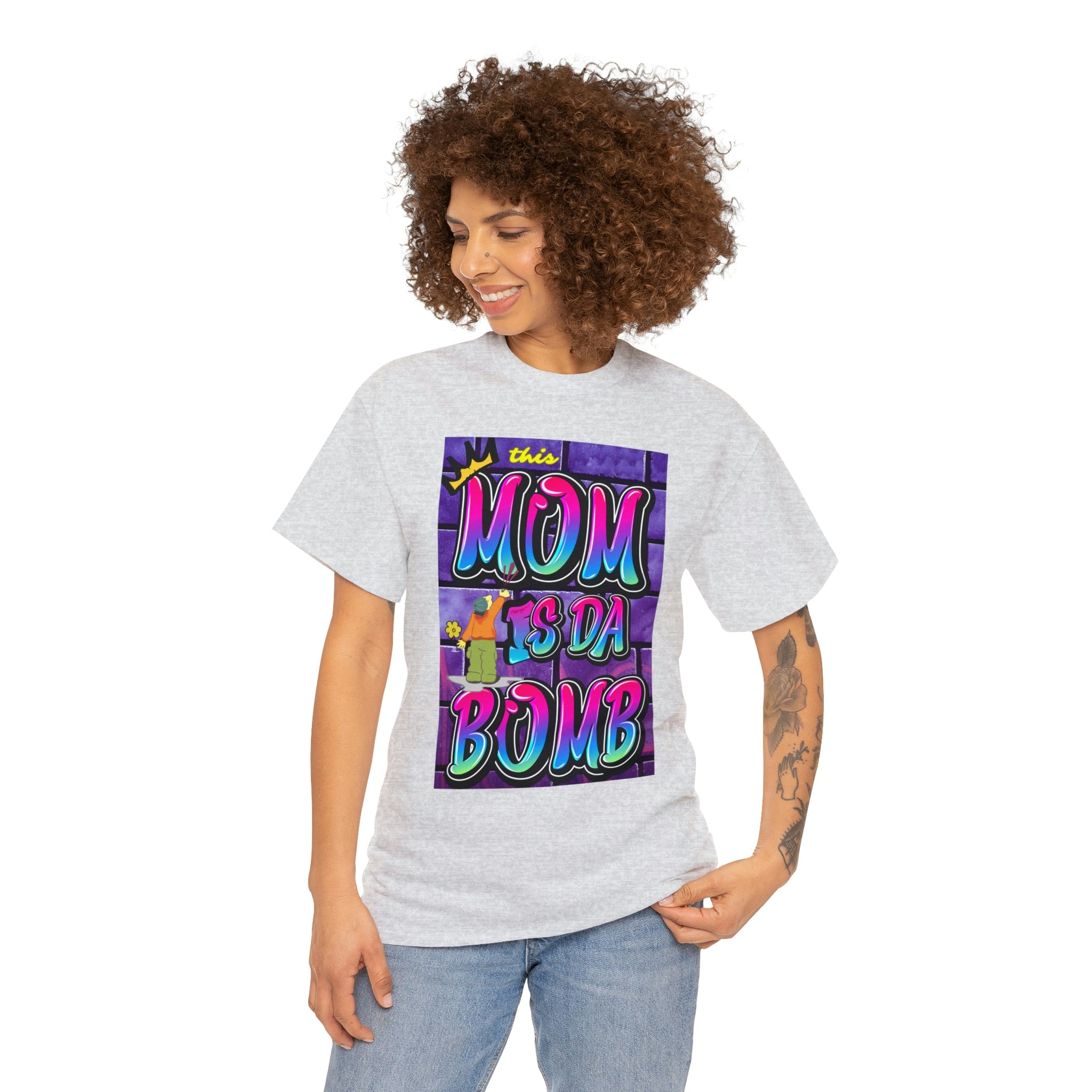 This MOM IS DA DOMB - 90s Retro - Heavy T-Shirt