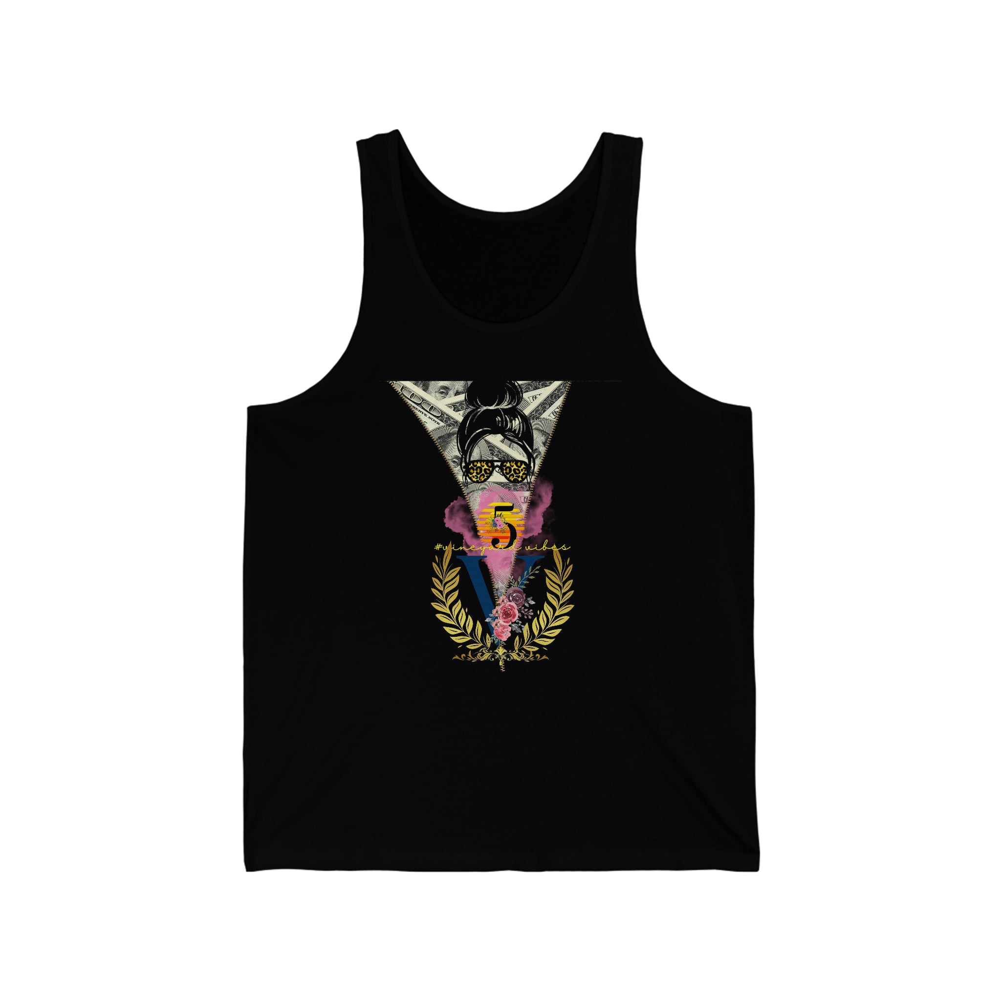 Vineyard Vibes RichV5 Pink Tiger Back Logo - Jersey Tank