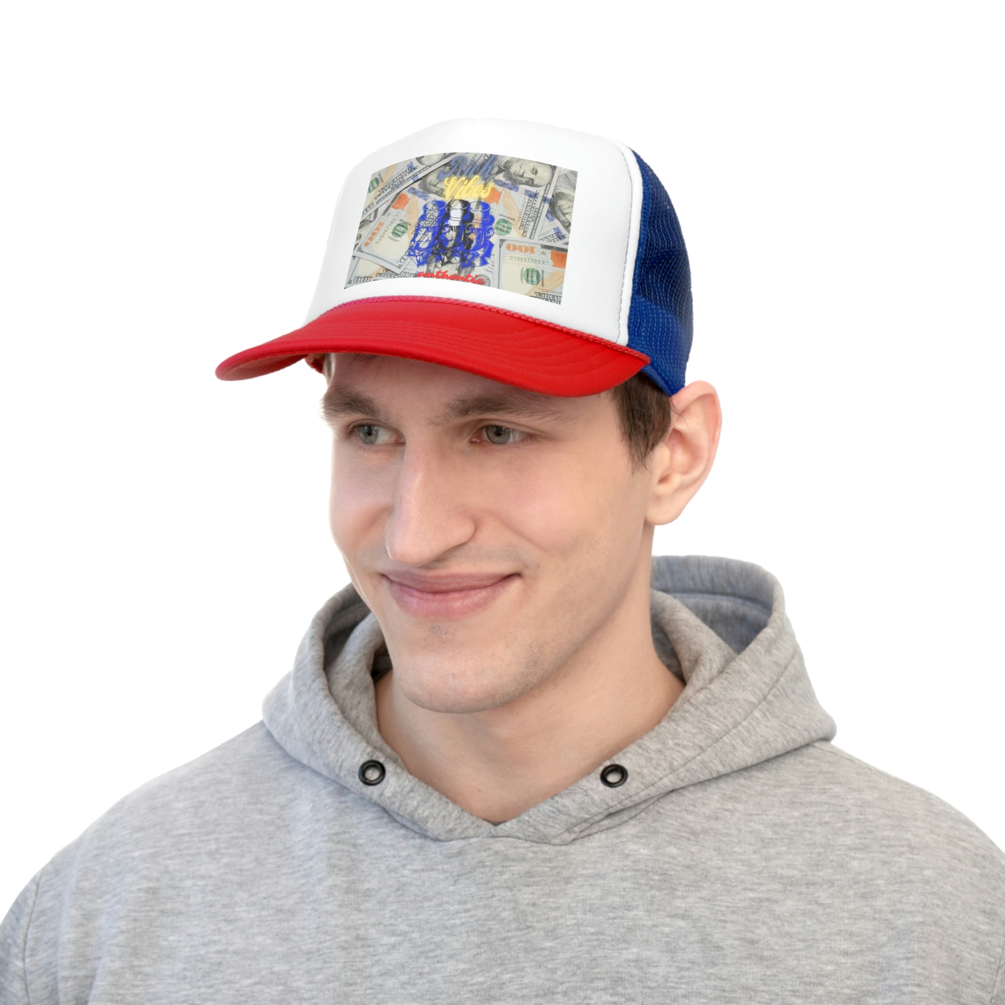 Rich Vibes Ape 3 Stack Benjamin - Trucker Hat