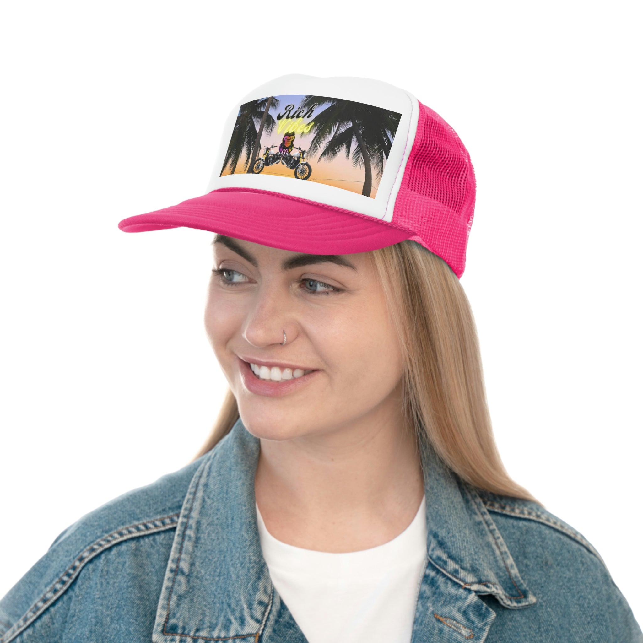 Rich Vibes Bike Life Astro Sunset  - Trucker Hat
