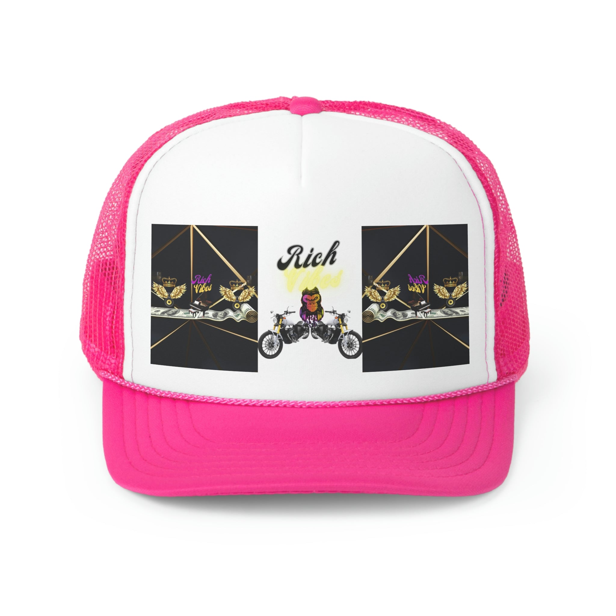 Rich Vibes Brand Of The Brave Speaker Biker - Trucker Hat