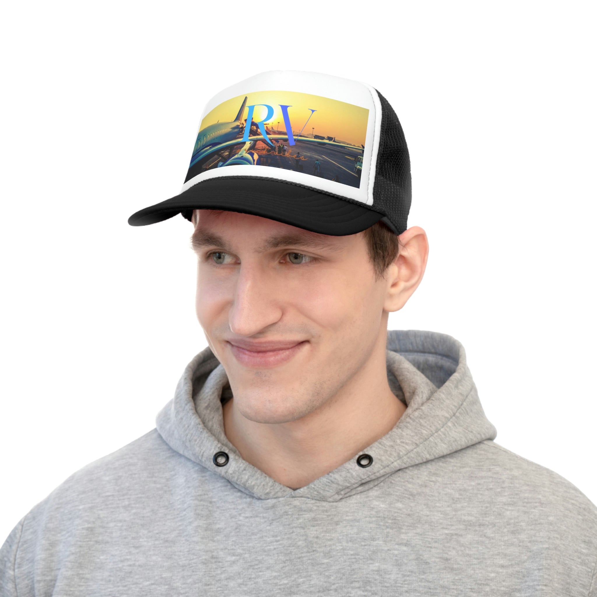 Rich Vibes Golden Sunset Plane Arrival - Trucker Hat
