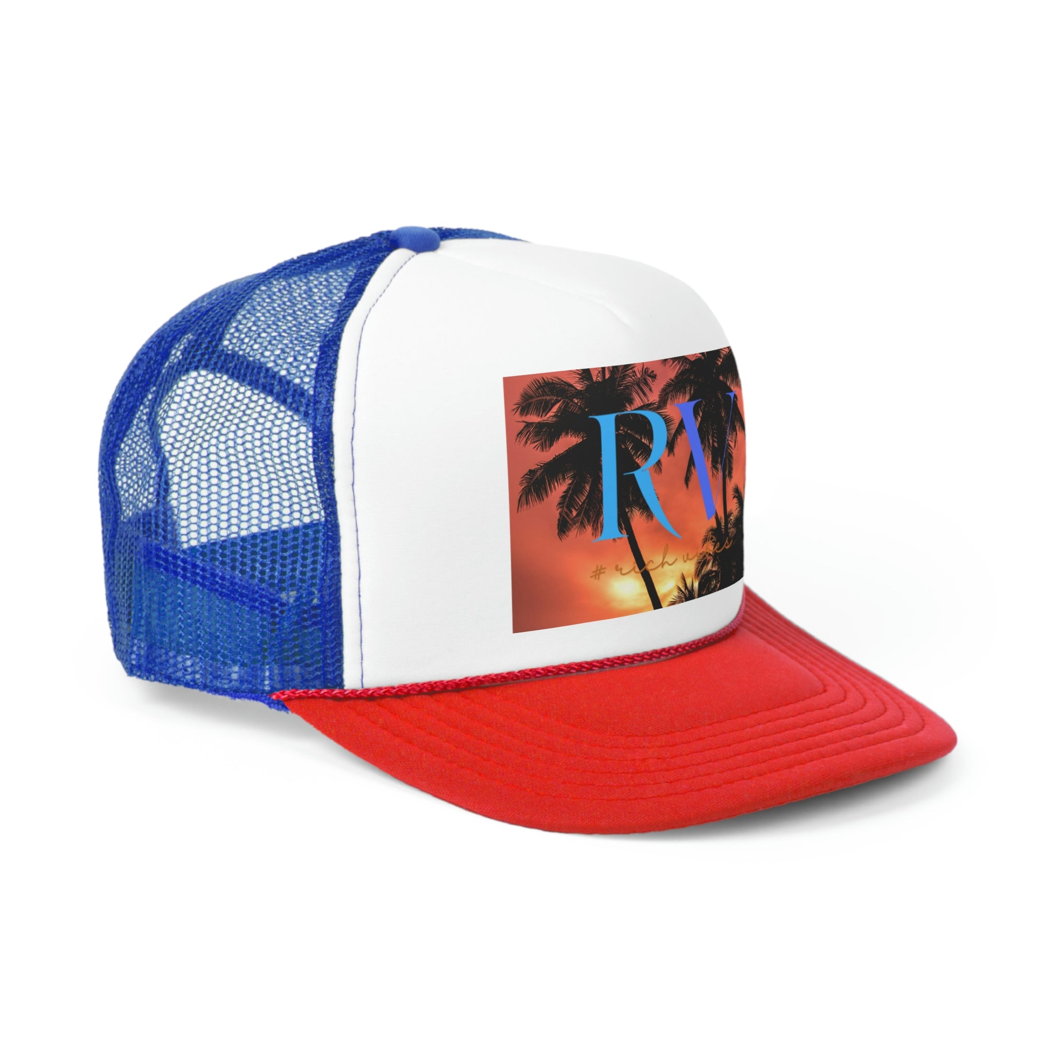 Rich Vibes Red Sunset RV Silhouette  - Trucker Hat