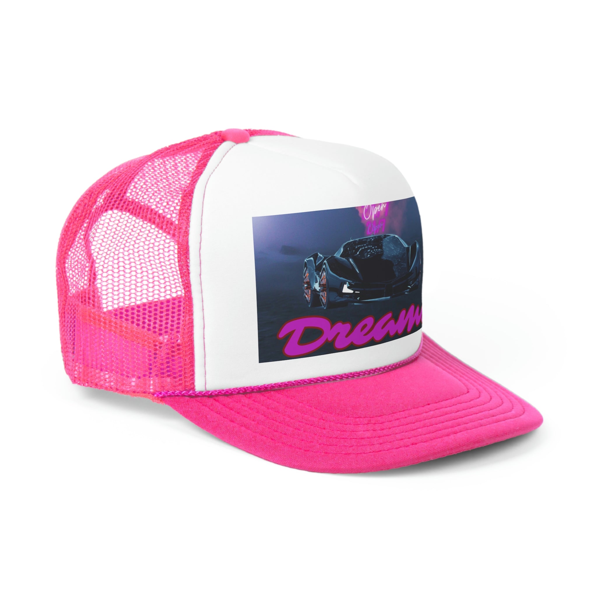 Rich Vibes Big Purple Dreams Wide Miami Black - Trucker Hat
