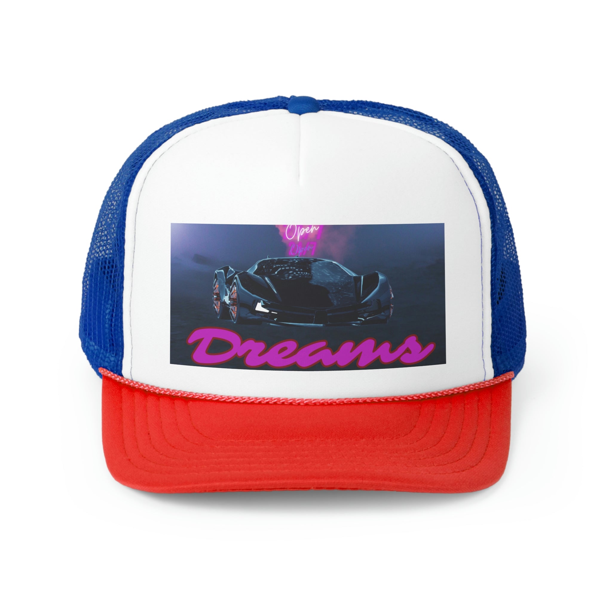 Rich Vibes Big Purple Dreams Wide Miami Black - Trucker Hat