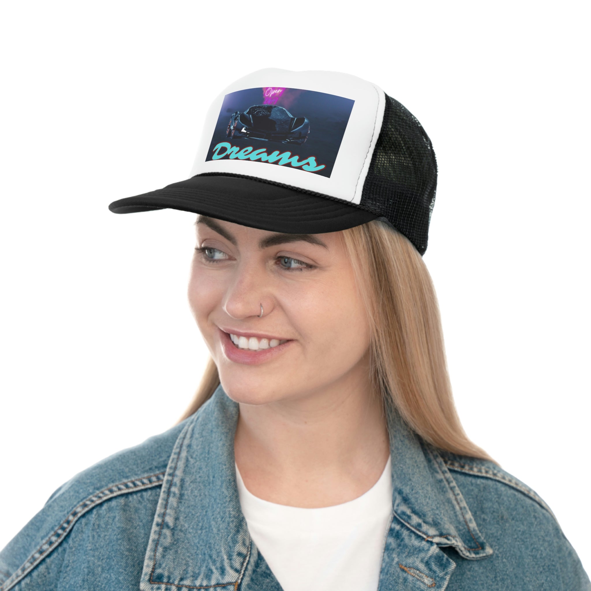 Rich Vibes Big Blue Dreams Wide Miami Black - Trucker Hat