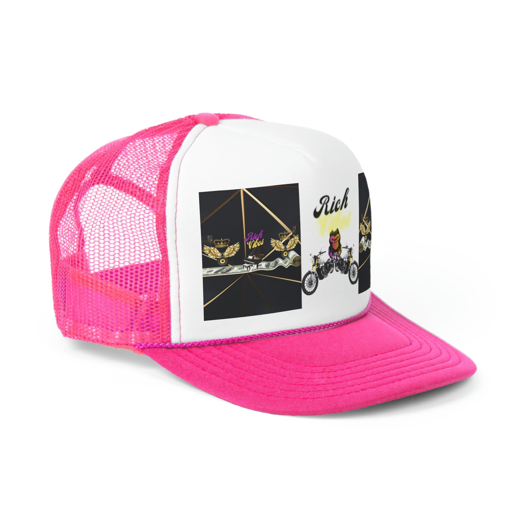 Rich Vibes Brand Of The Brave Speaker Biker - Trucker Hat