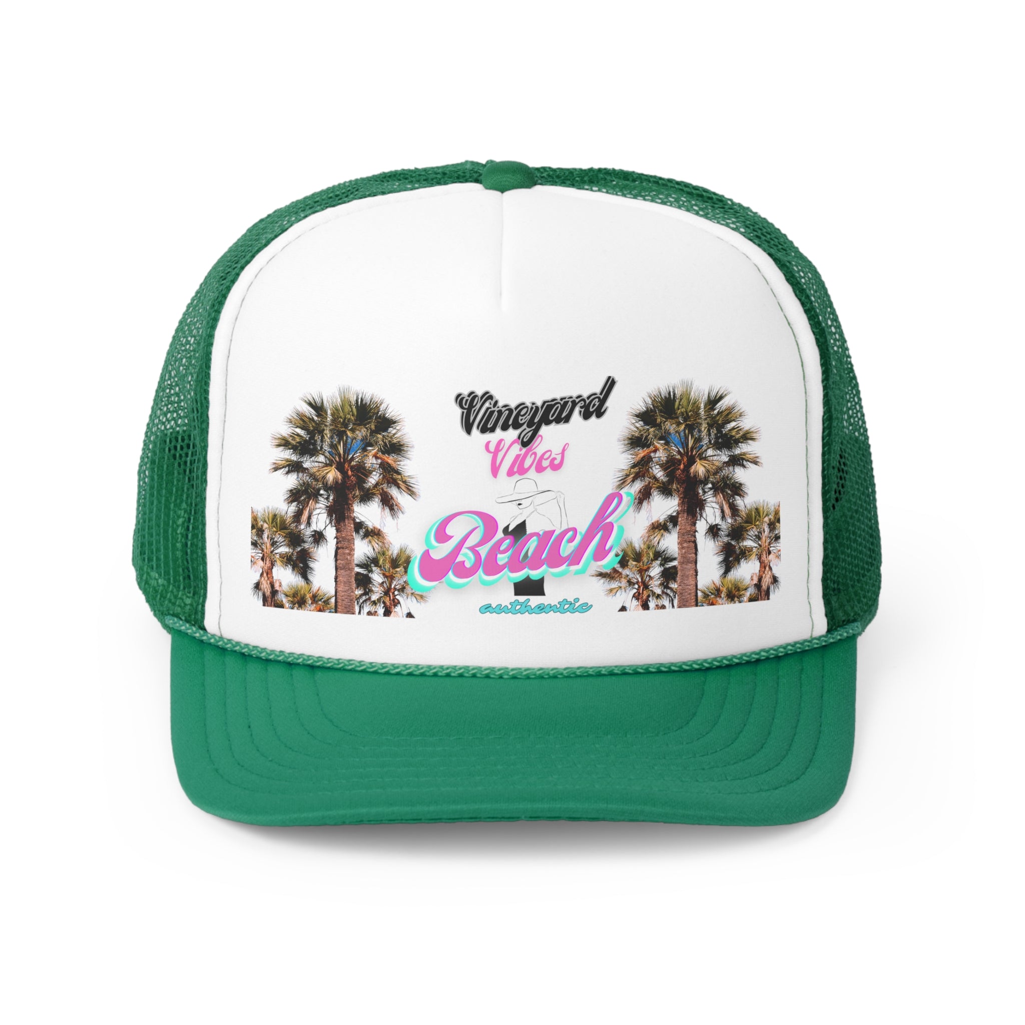 Vineyard Vibes Logo Miami Beach Pink Vibes - Trucker Hat