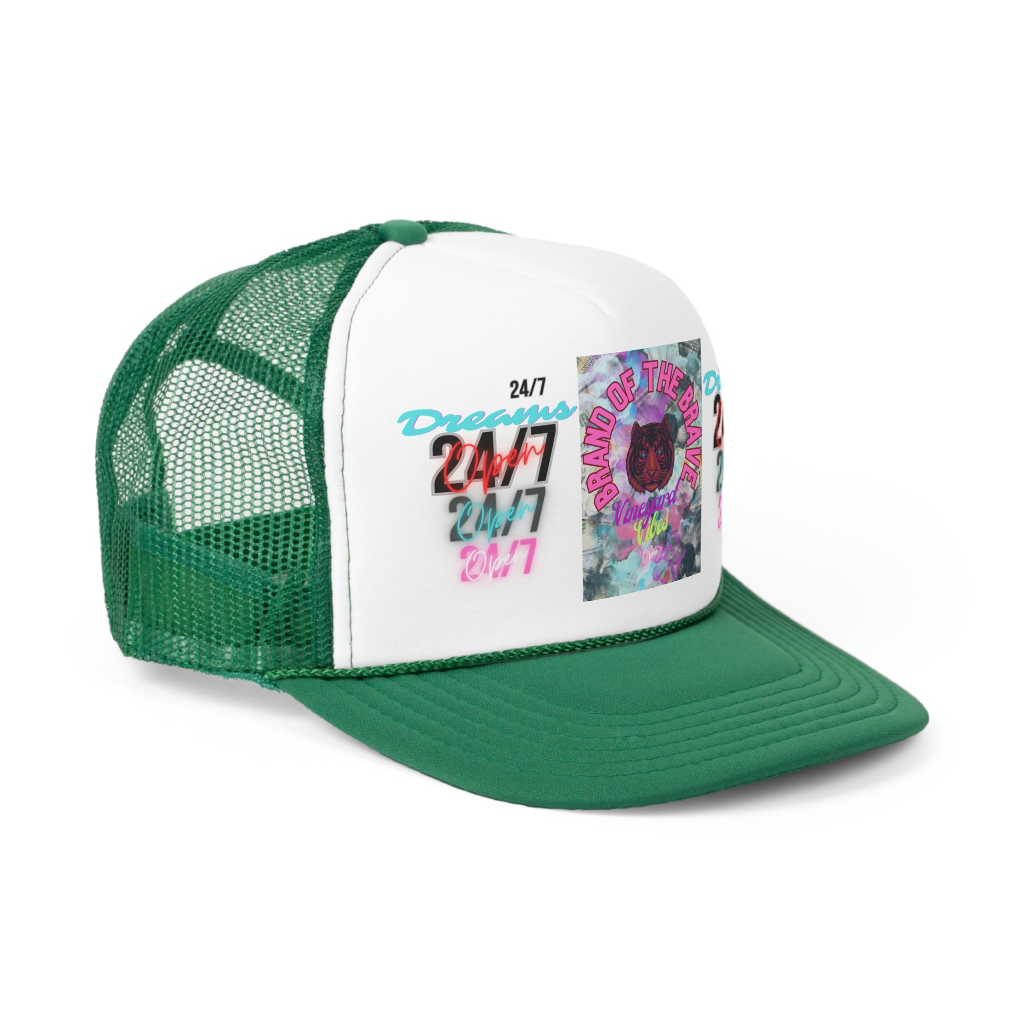 Vineyard Vibes Brand Of The Brave Pink Tiger 24/7 - Trucker Hat