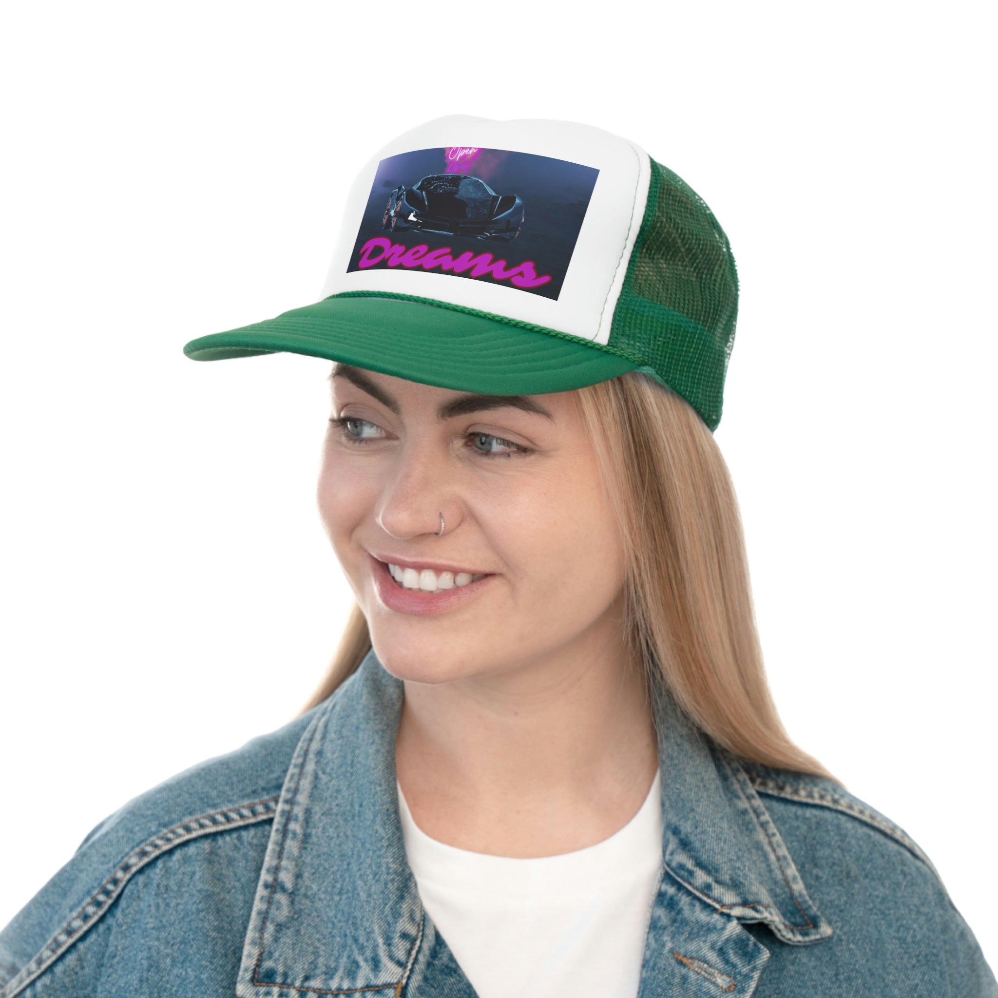 Rich Vibes Big Purple Dreams Wide Miami Black - Trucker Hat
