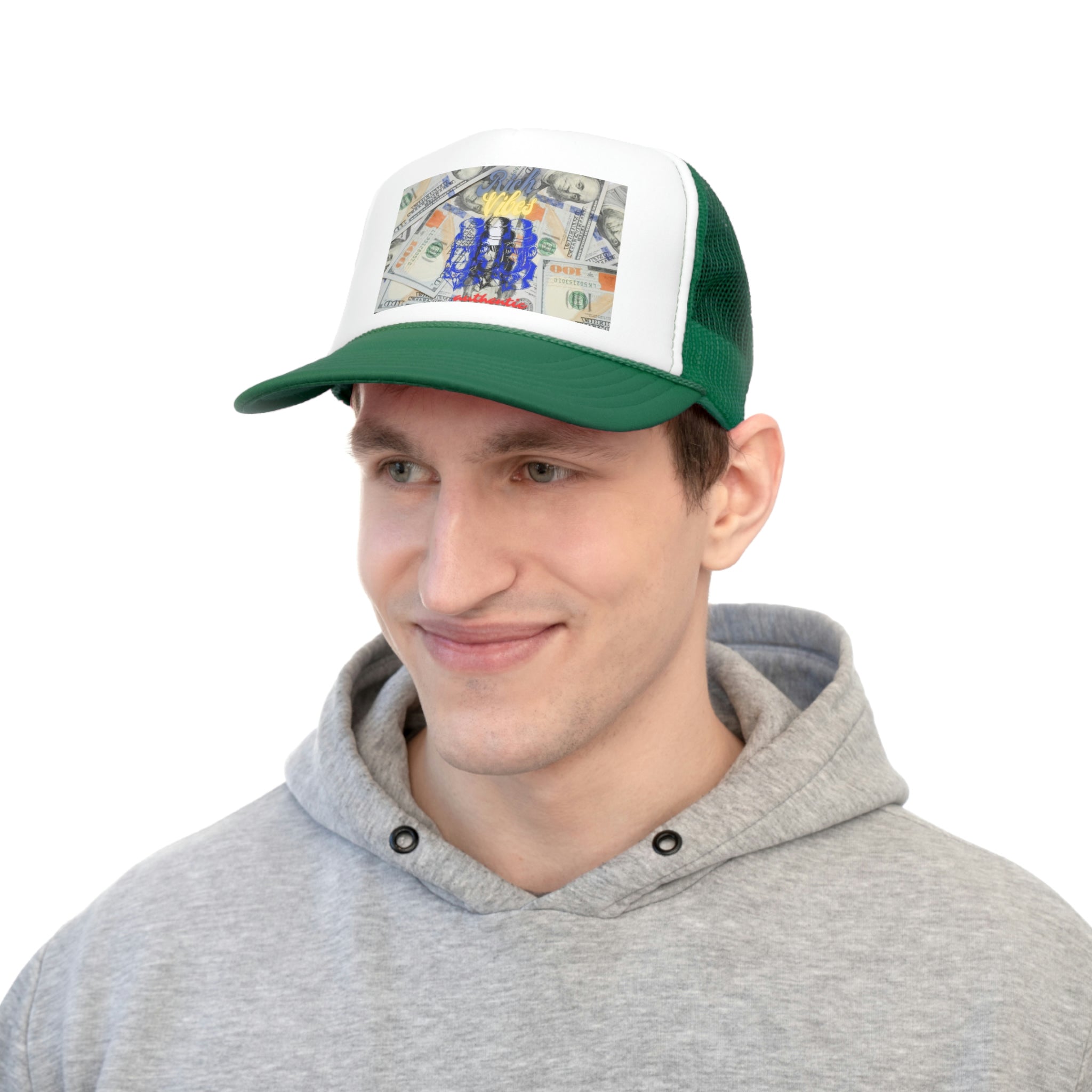 Rich Vibes Ape 3 Stack Benjamin - Trucker Hat