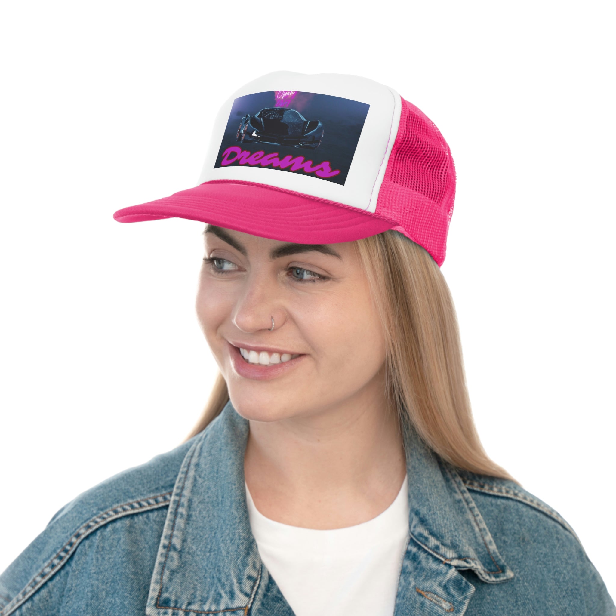 Rich Vibes Big Purple Dreams Wide Miami Black - Trucker Hat