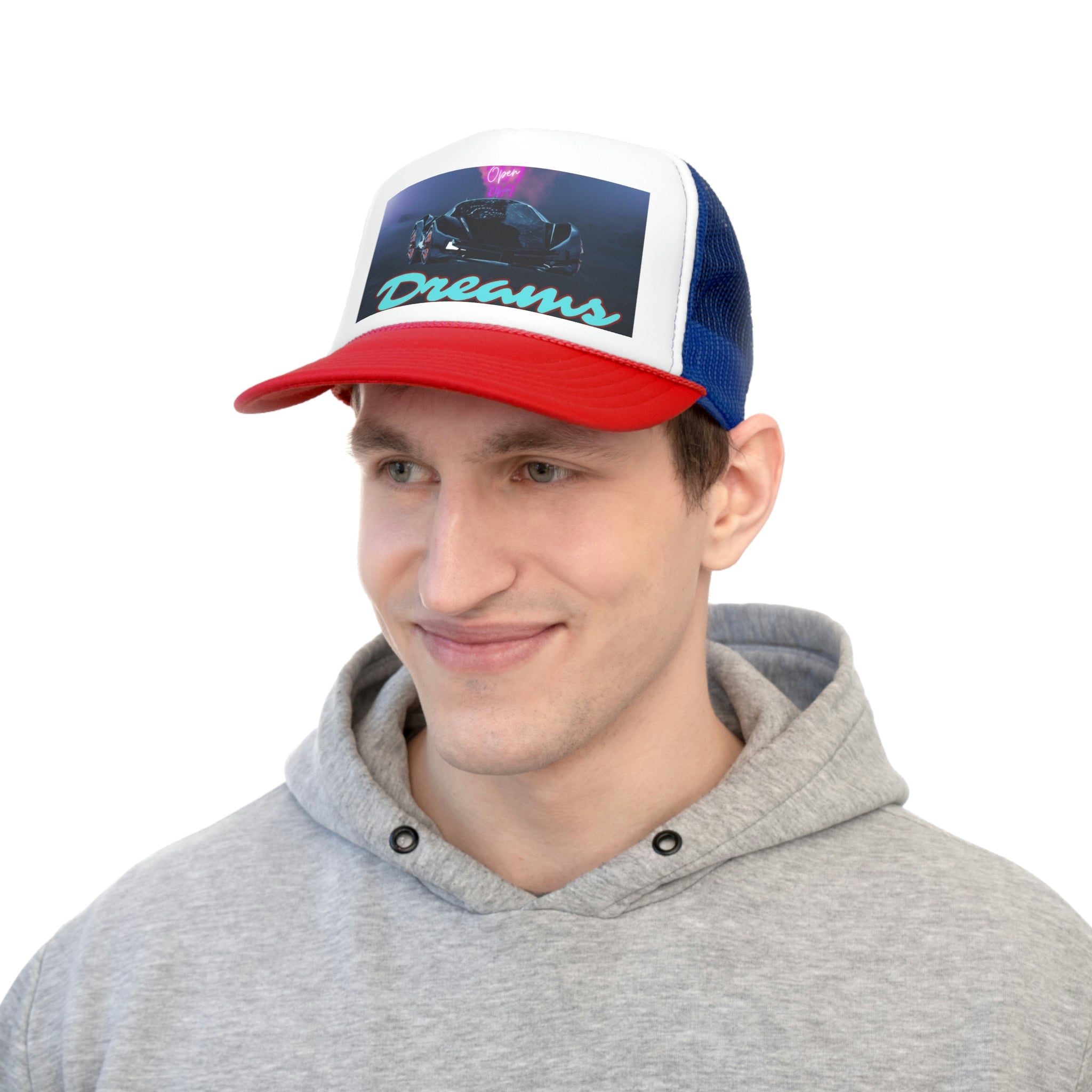 Rich Vibes Big Blue Dreams Wide Miami Black - Trucker Hat