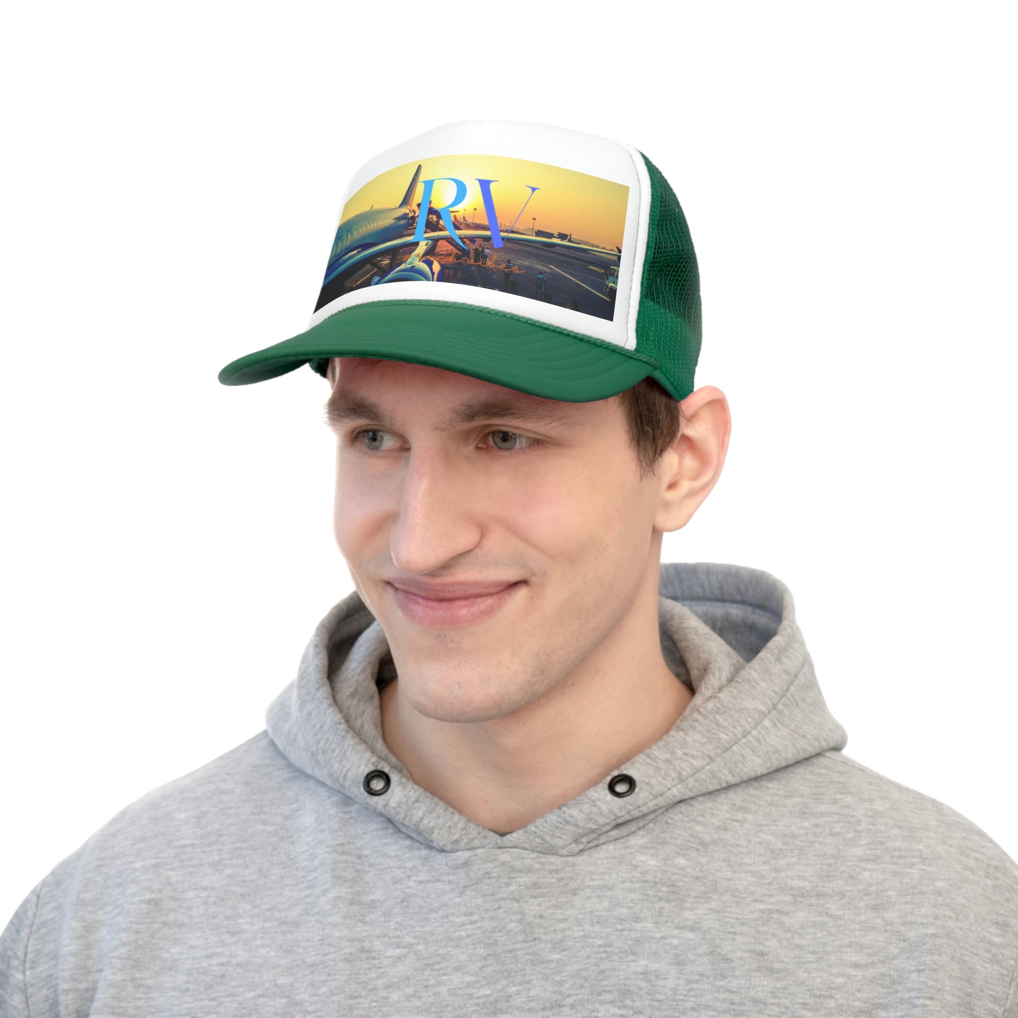 Rich Vibes Golden Sunset Plane Arrival - Trucker Hat