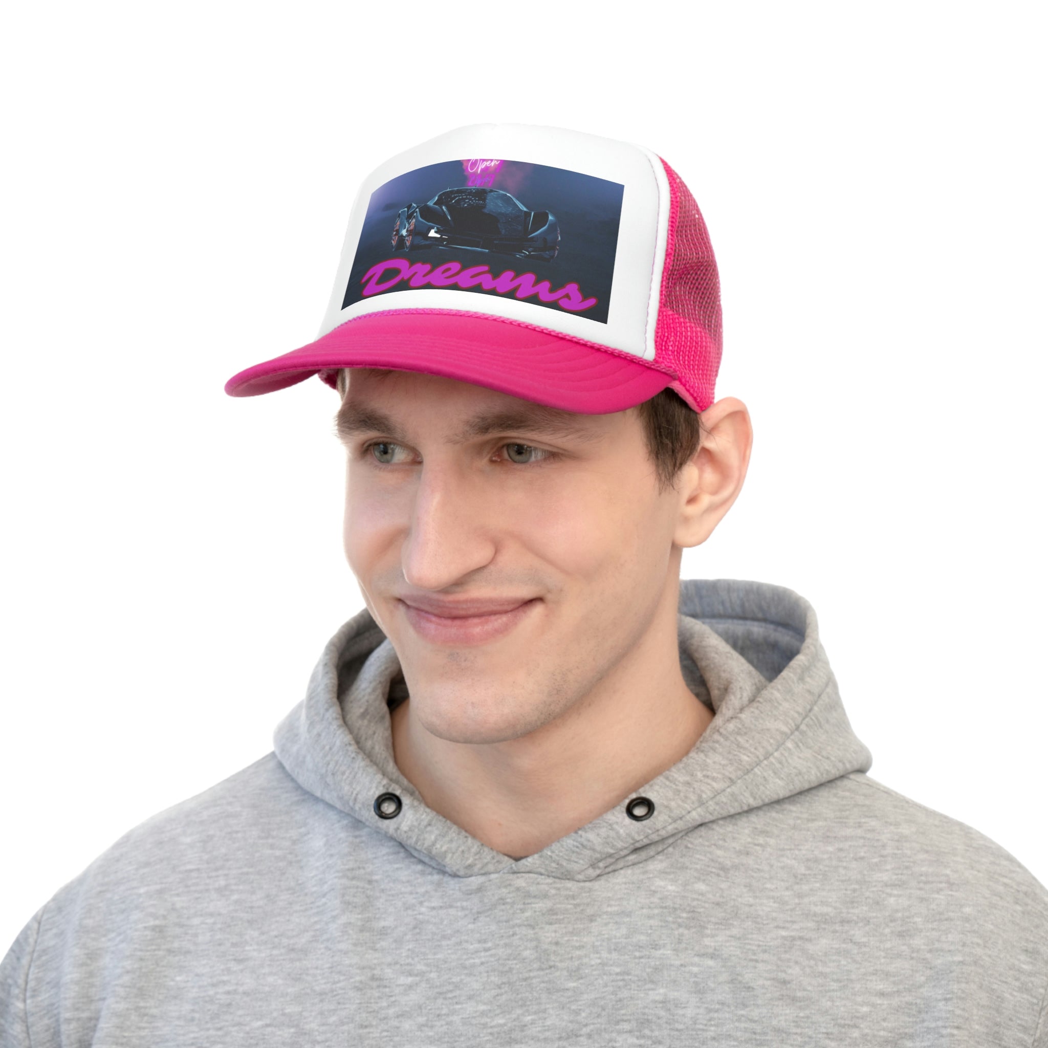 Rich Vibes Big Purple Dreams Wide Miami Black - Trucker Hat