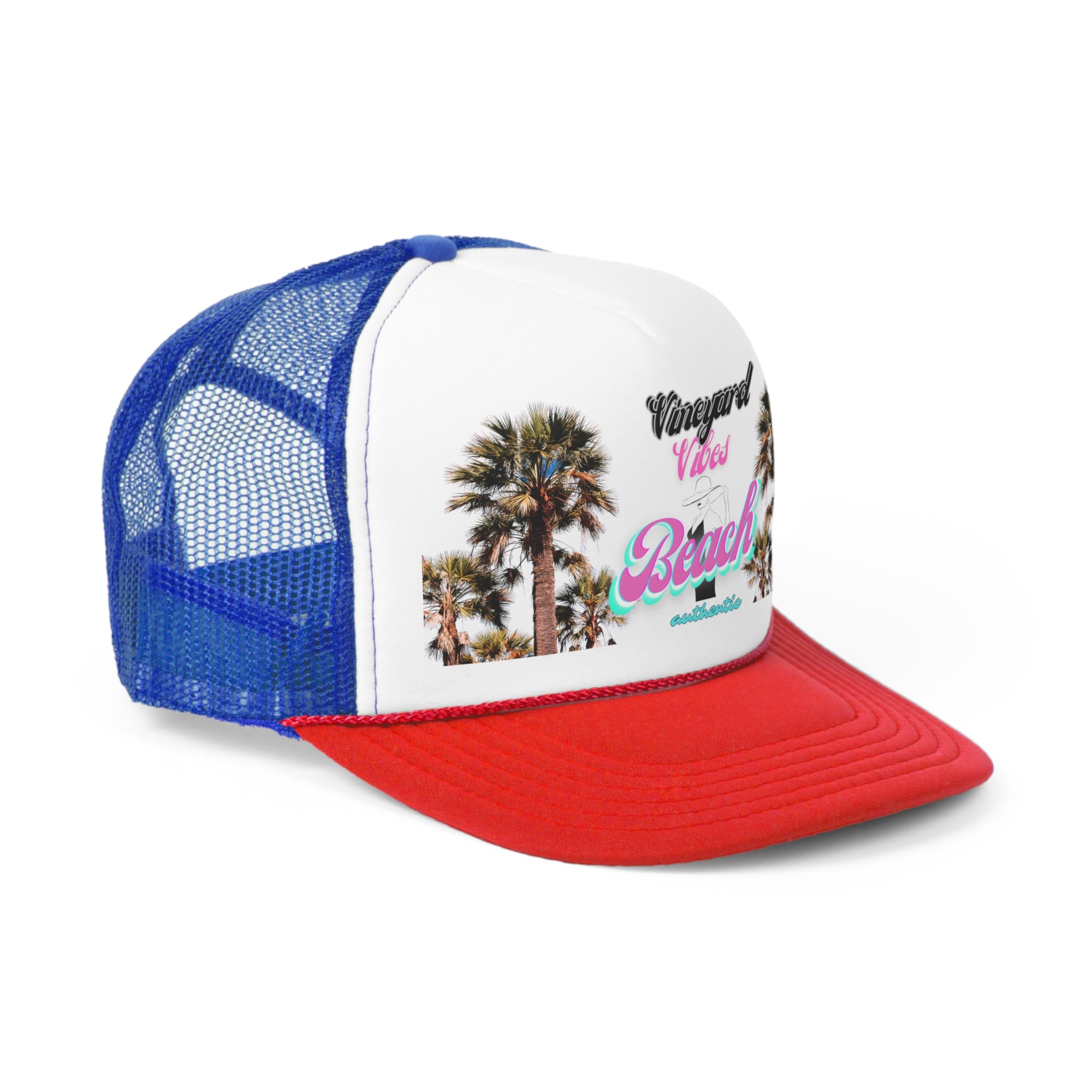 Vineyard Vibes Logo Miami Beach Pink Vibes - Trucker Hat