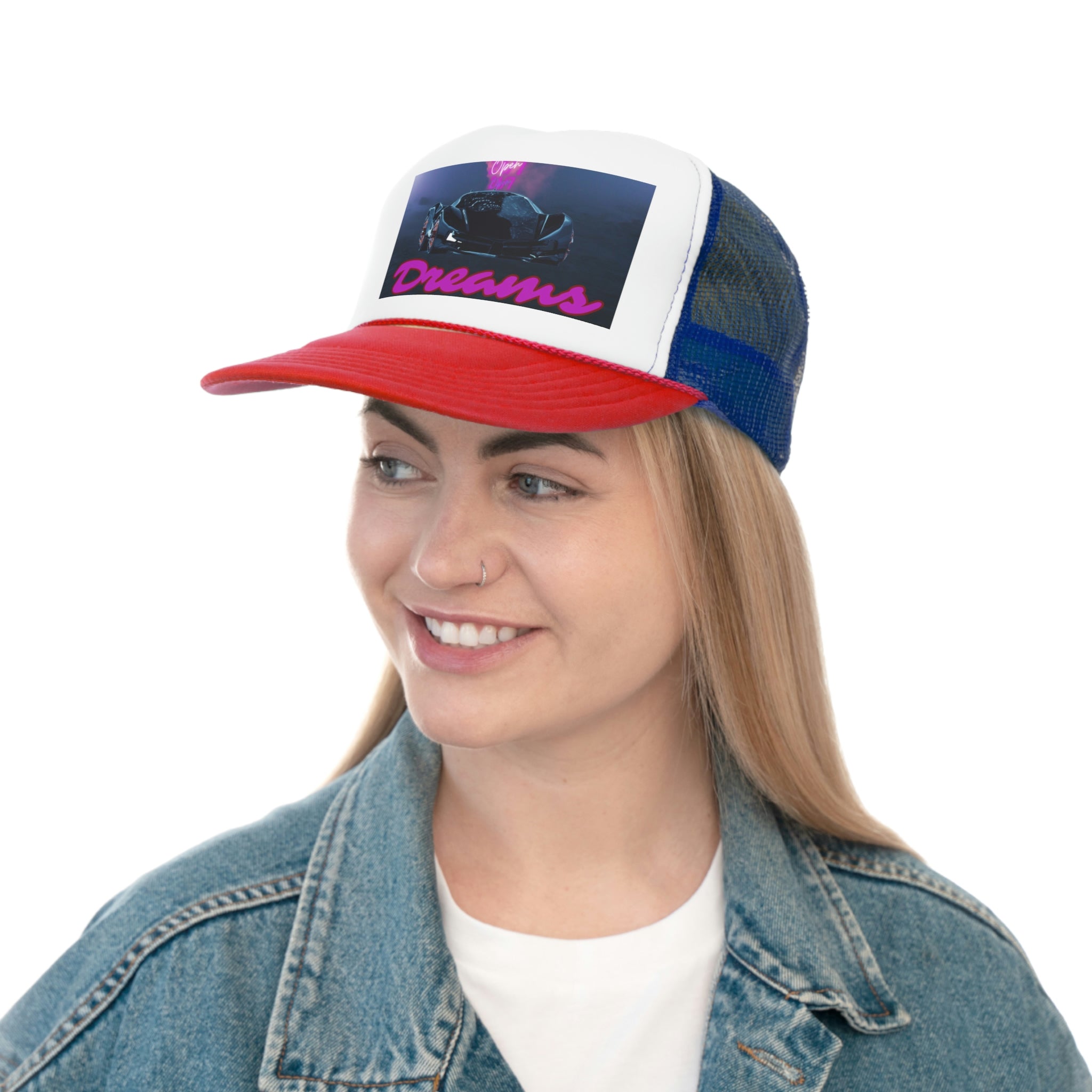 Rich Vibes Big Purple Dreams Wide Miami Black - Trucker Hat