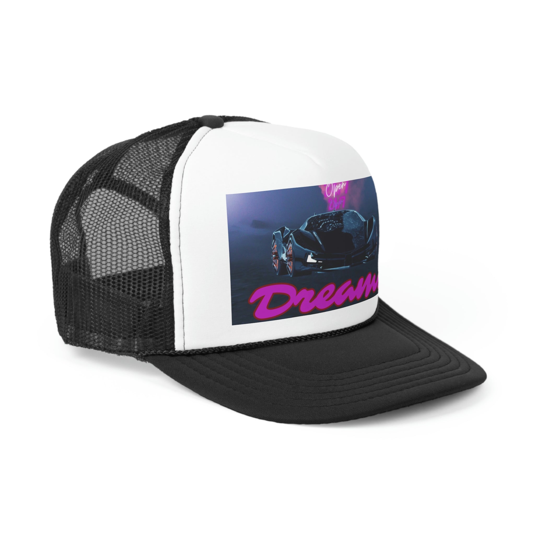 Rich Vibes Big Purple Dreams Wide Miami Black - Trucker Hat