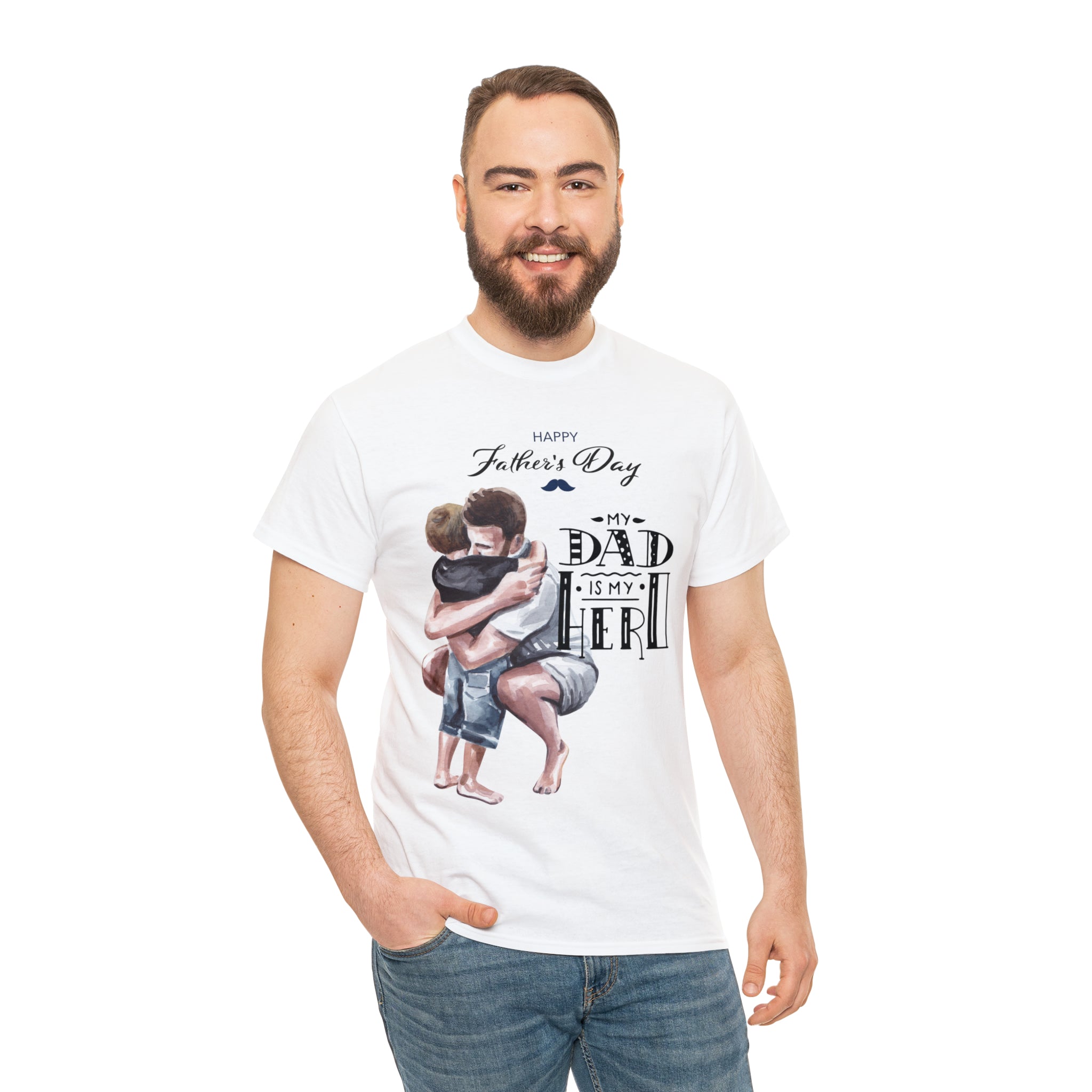 RV My Dad Is My Hero Authentic Signature Happy Father's Day  - Heavy T-Shirt