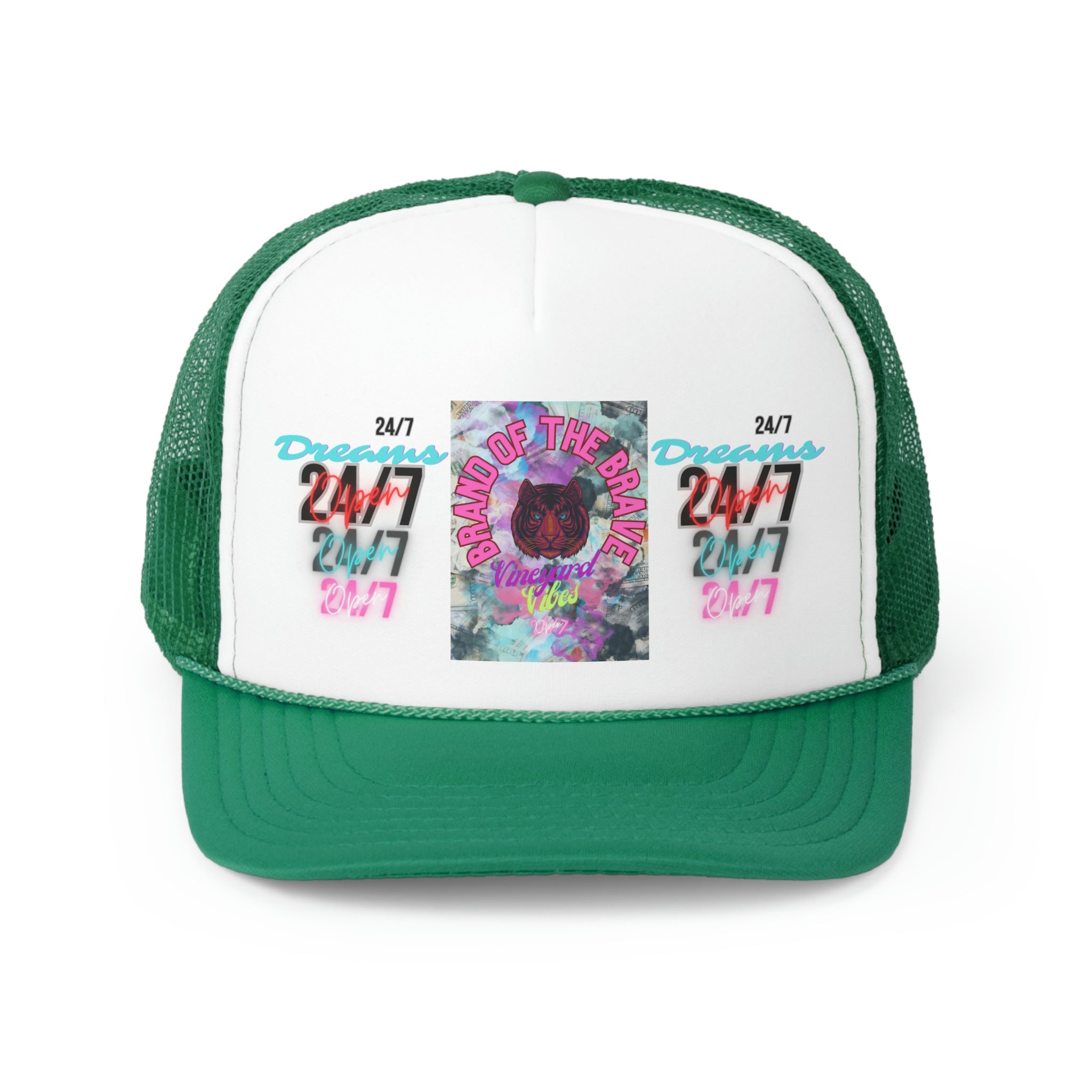 Vineyard Vibes Brand Of The Brave Pink Tiger 24/7 - Trucker Hat