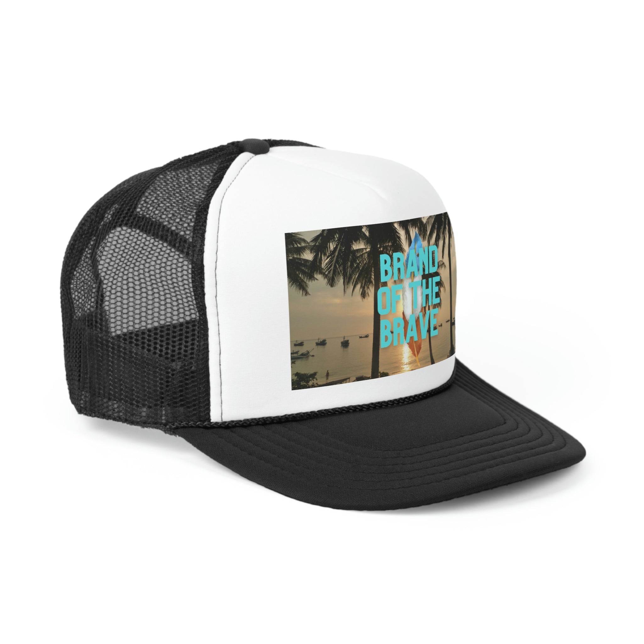 Rich Vibes Brand Of The Brave Beach Front Vibes  - Trucker Hat