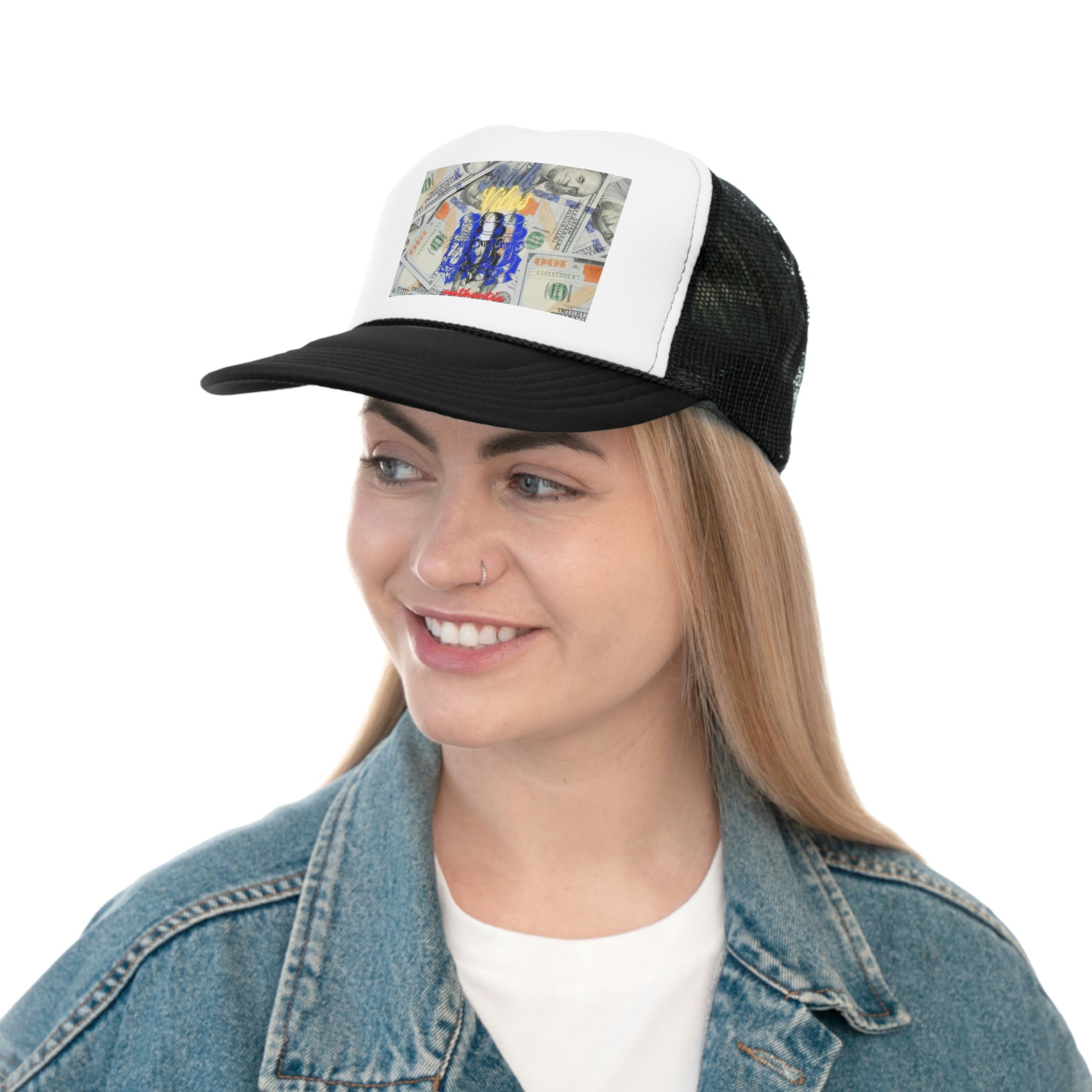 Rich Vibes Ape 3 Stack Benjamin - Trucker Hat