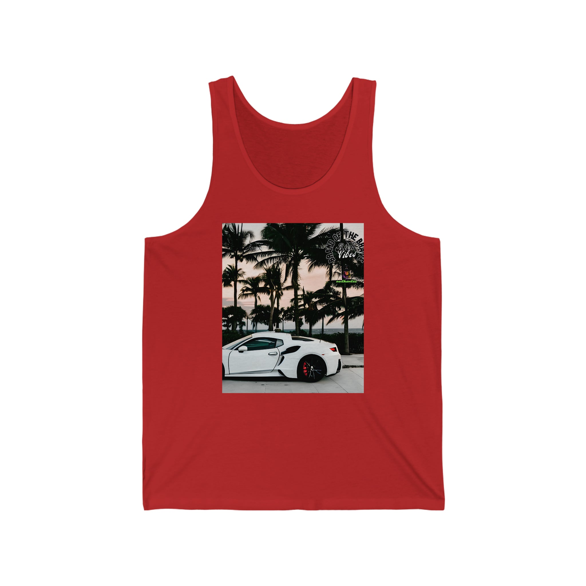 Rich Vibes Windy Palms White Motor Sport - Jersey Tank