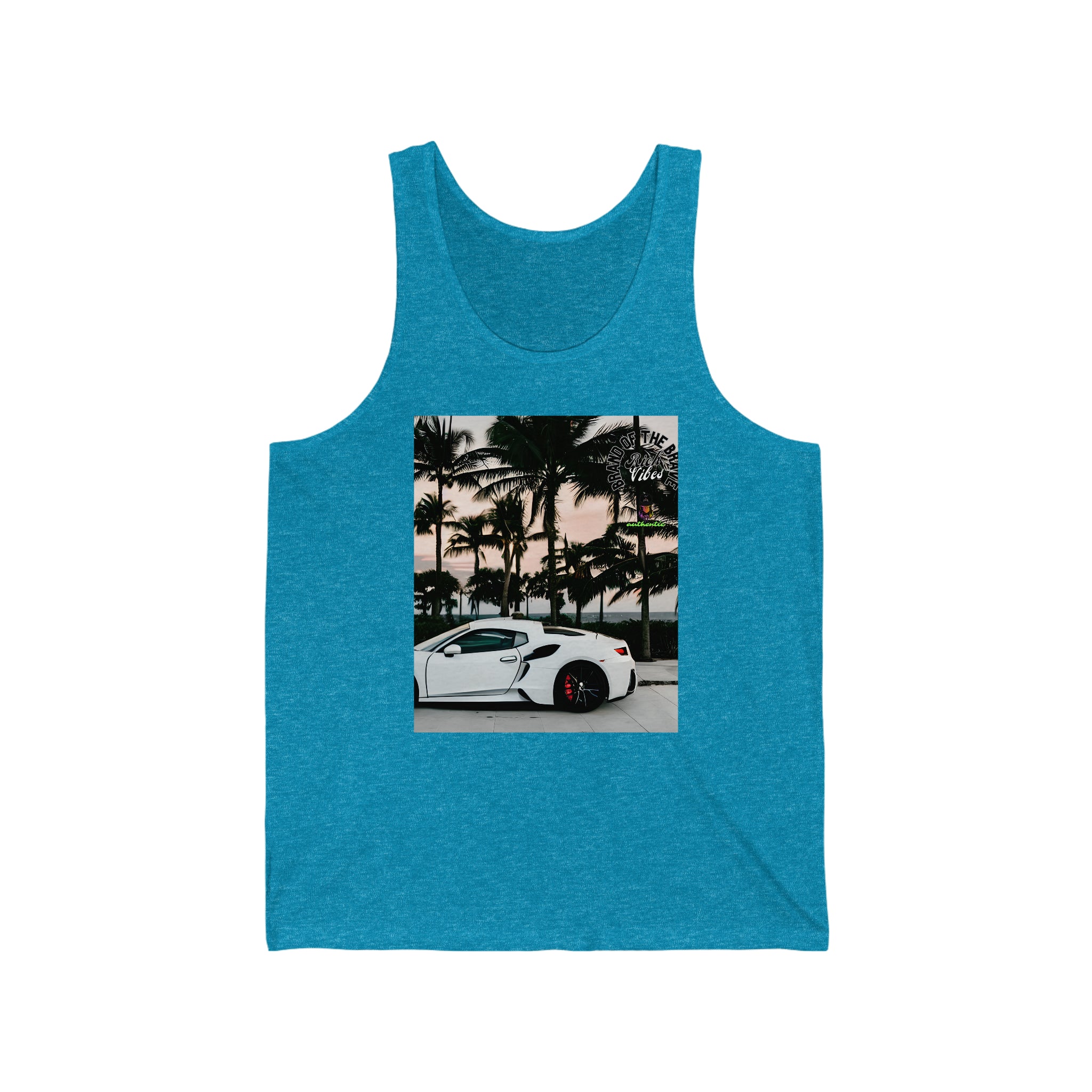 Rich Vibes Windy Palms White Motor Sport - Jersey Tank