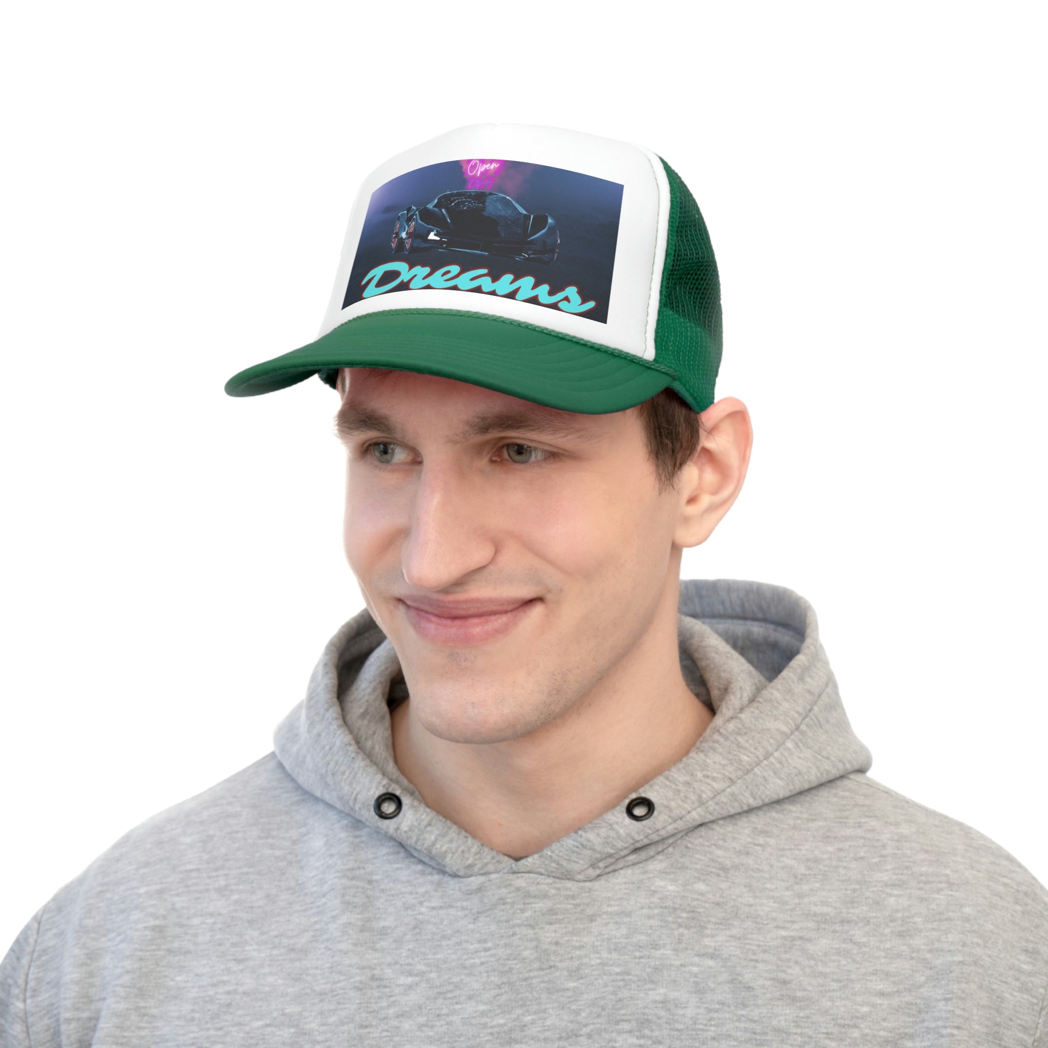 Rich Vibes Big Blue Dreams Wide Miami Black - Trucker Hat