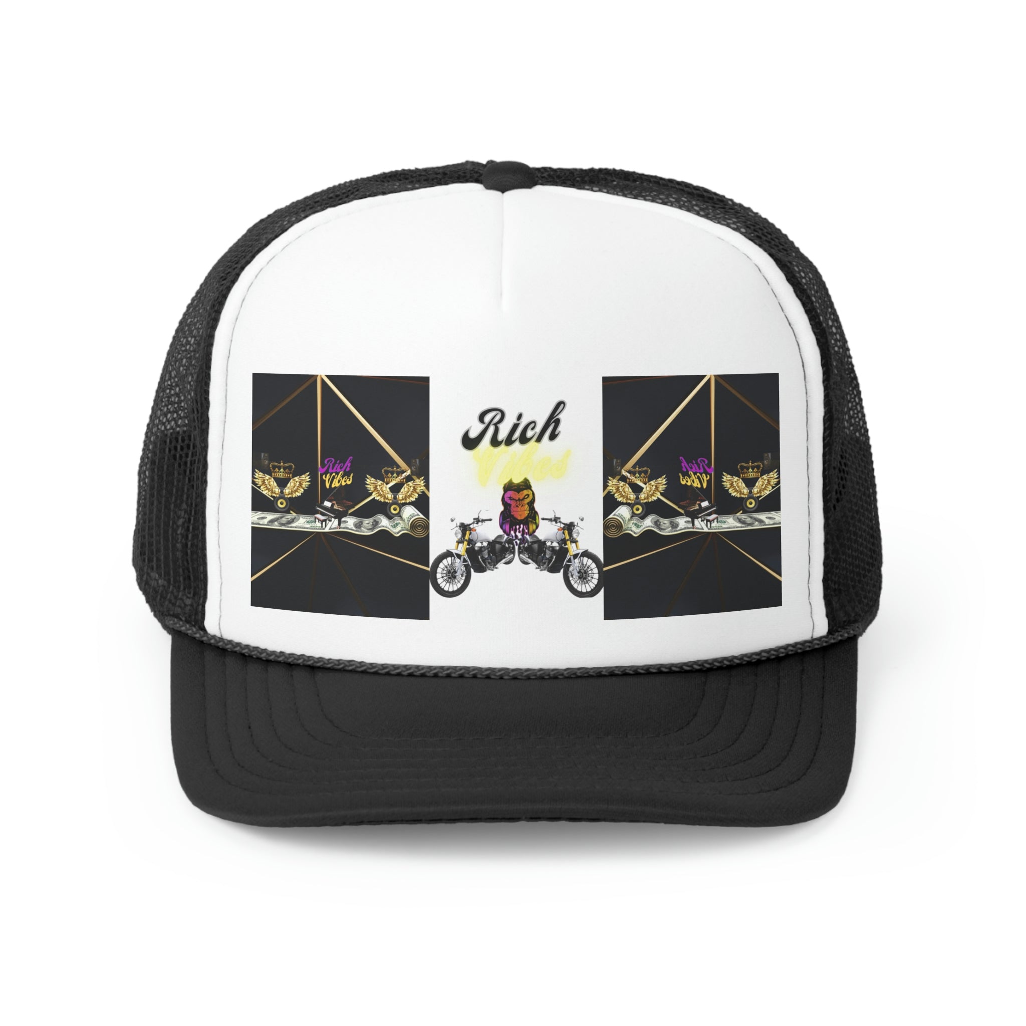 Rich Vibes Brand Of The Brave Speaker Biker - Trucker Hat