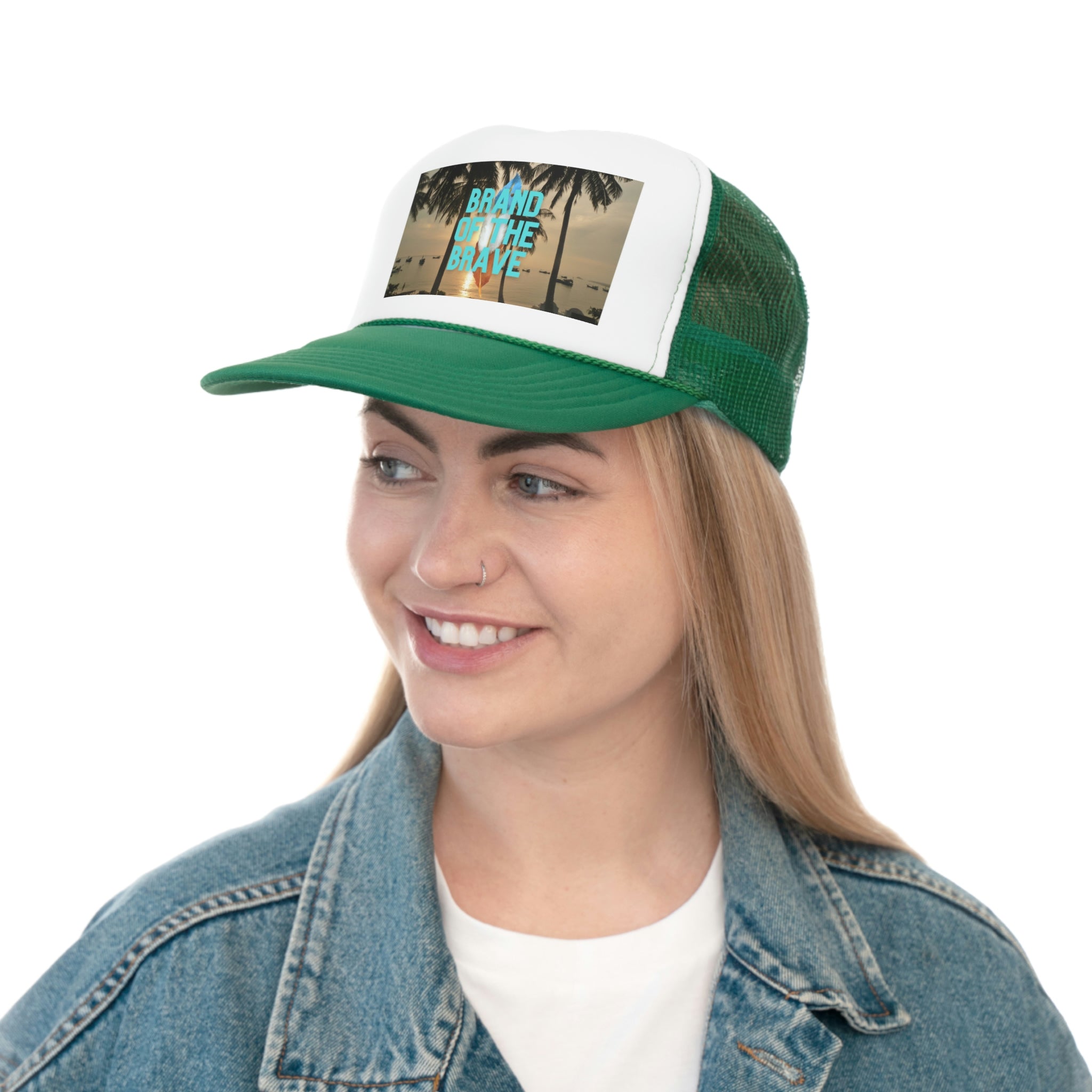 Rich Vibes Brand Of The Brave Beach Front Vibes  - Trucker Hat