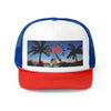 Rich Vibes Logo Sunset in Okinawa Beach - Trucker Hat