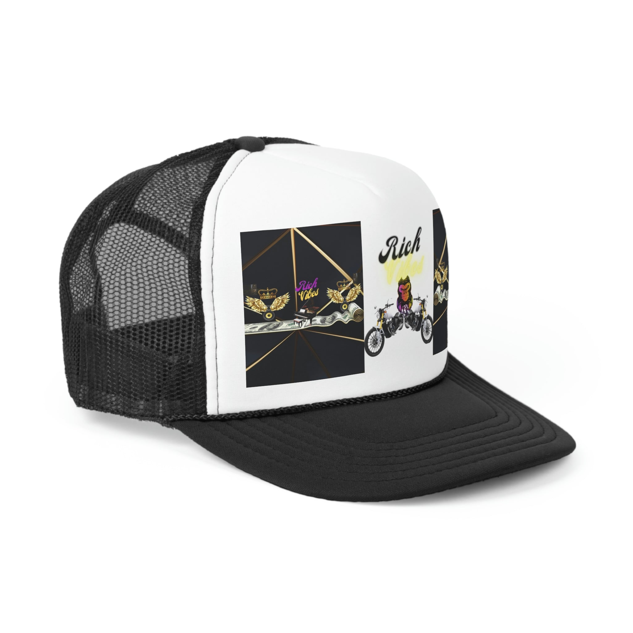 Rich Vibes Brand Of The Brave Speaker Biker - Trucker Hat