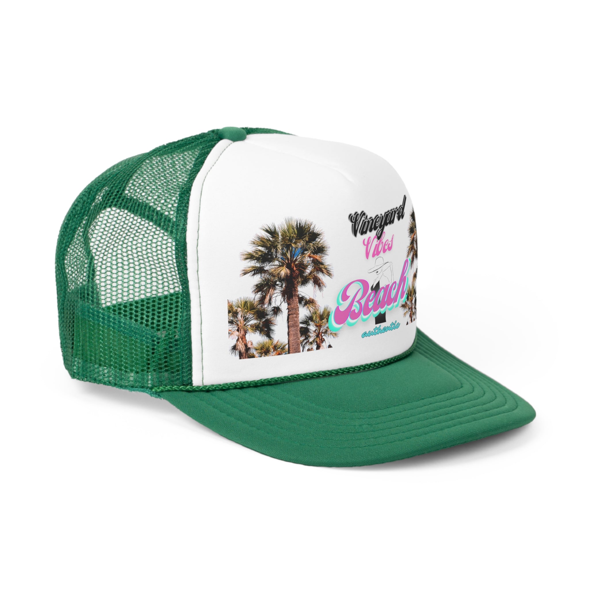 Vineyard Vibes Logo Miami Beach Pink Vibes - Trucker Hat