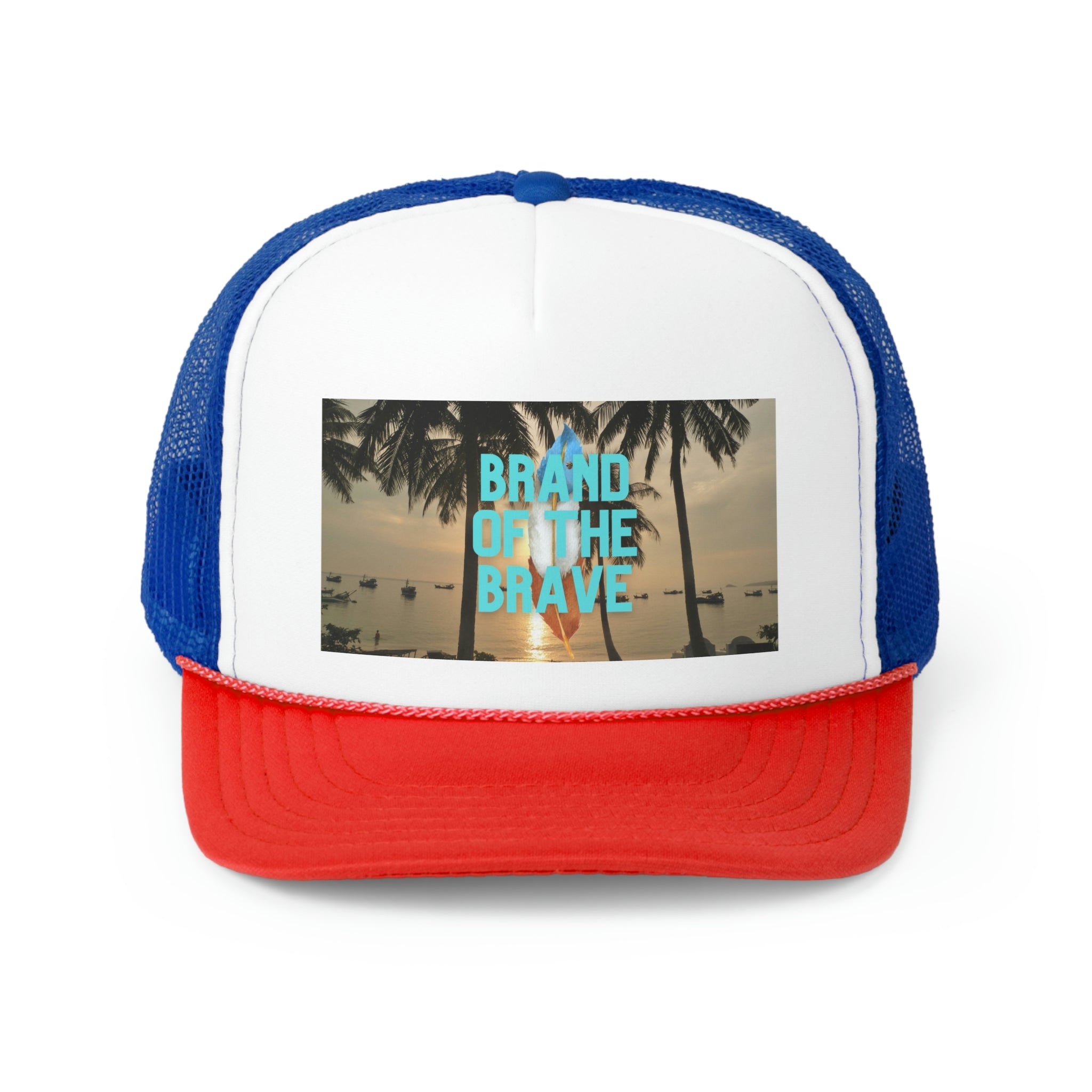 Rich Vibes Brand Of The Brave Beach Front Vibes  - Trucker Hat