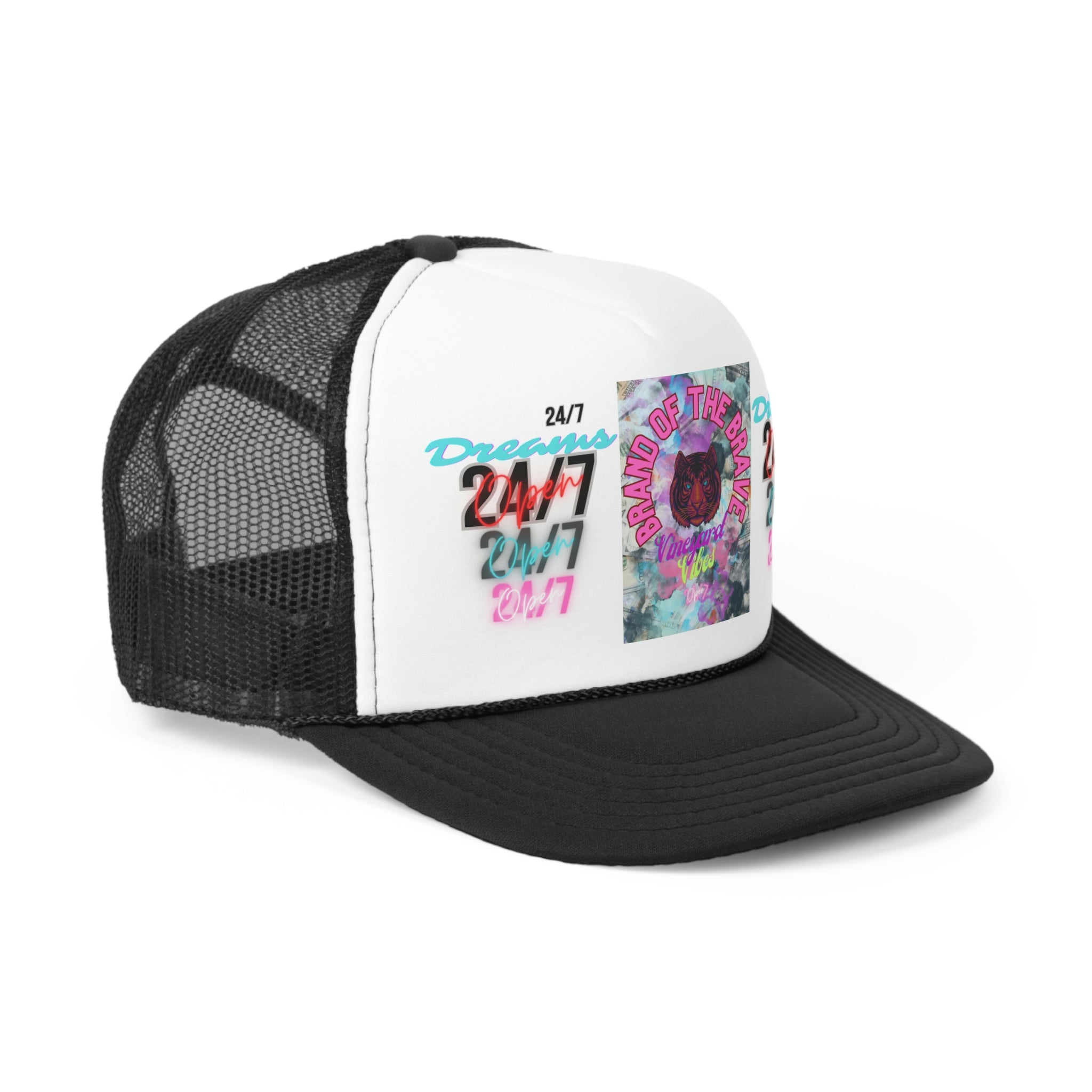 Vineyard Vibes Brand Of The Brave Pink Tiger 24/7 - Trucker Hat