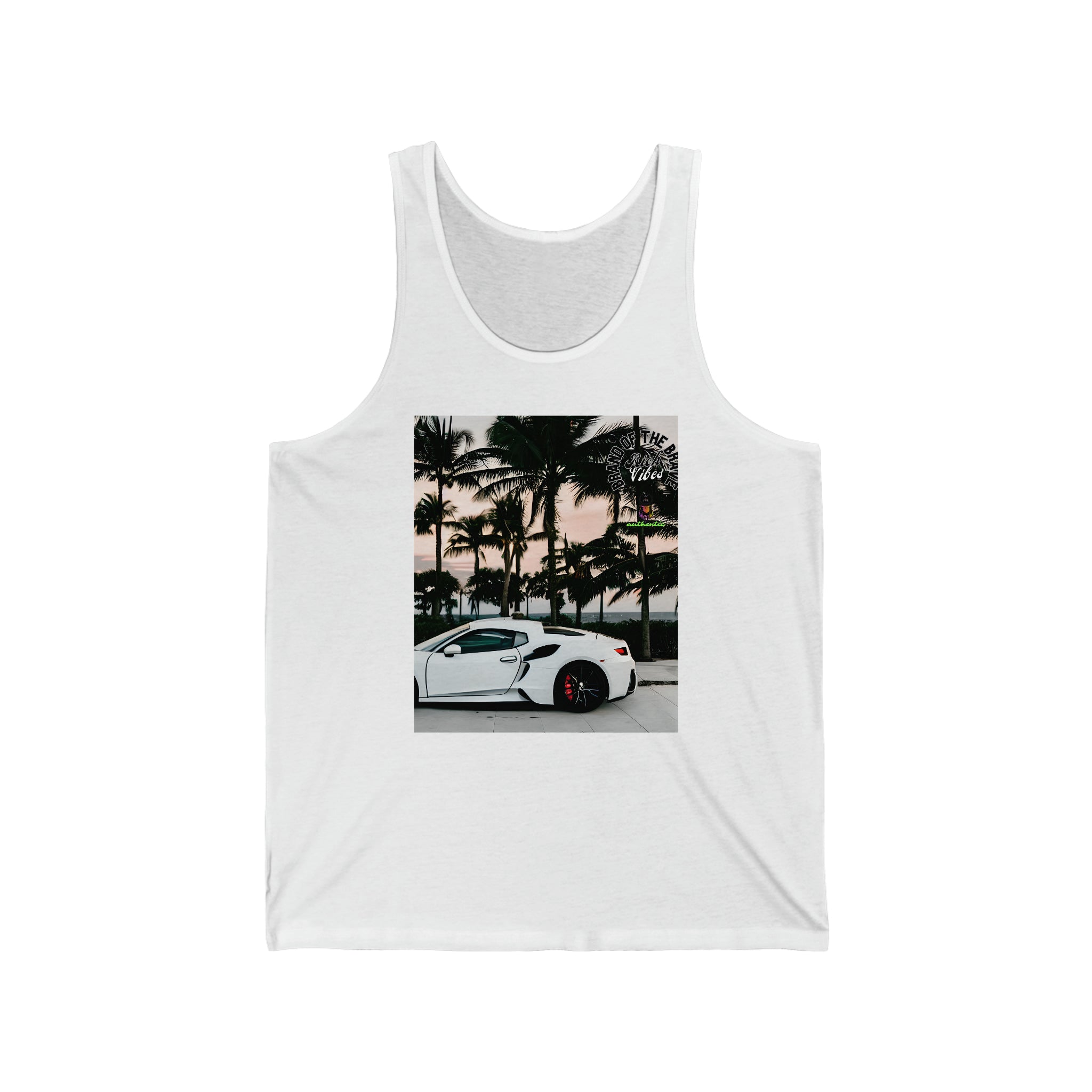 Rich Vibes Windy Palms White Motor Sport - Jersey Tank