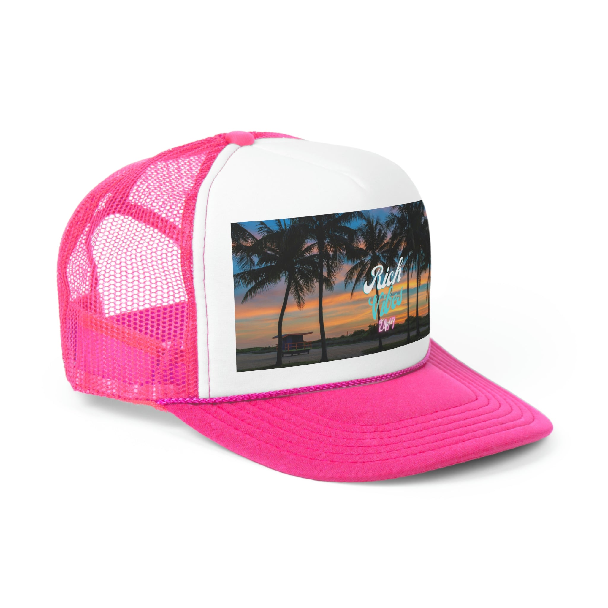 Rich Vibes Logo South Beach Sunset Miami Beach - Trucker Hat