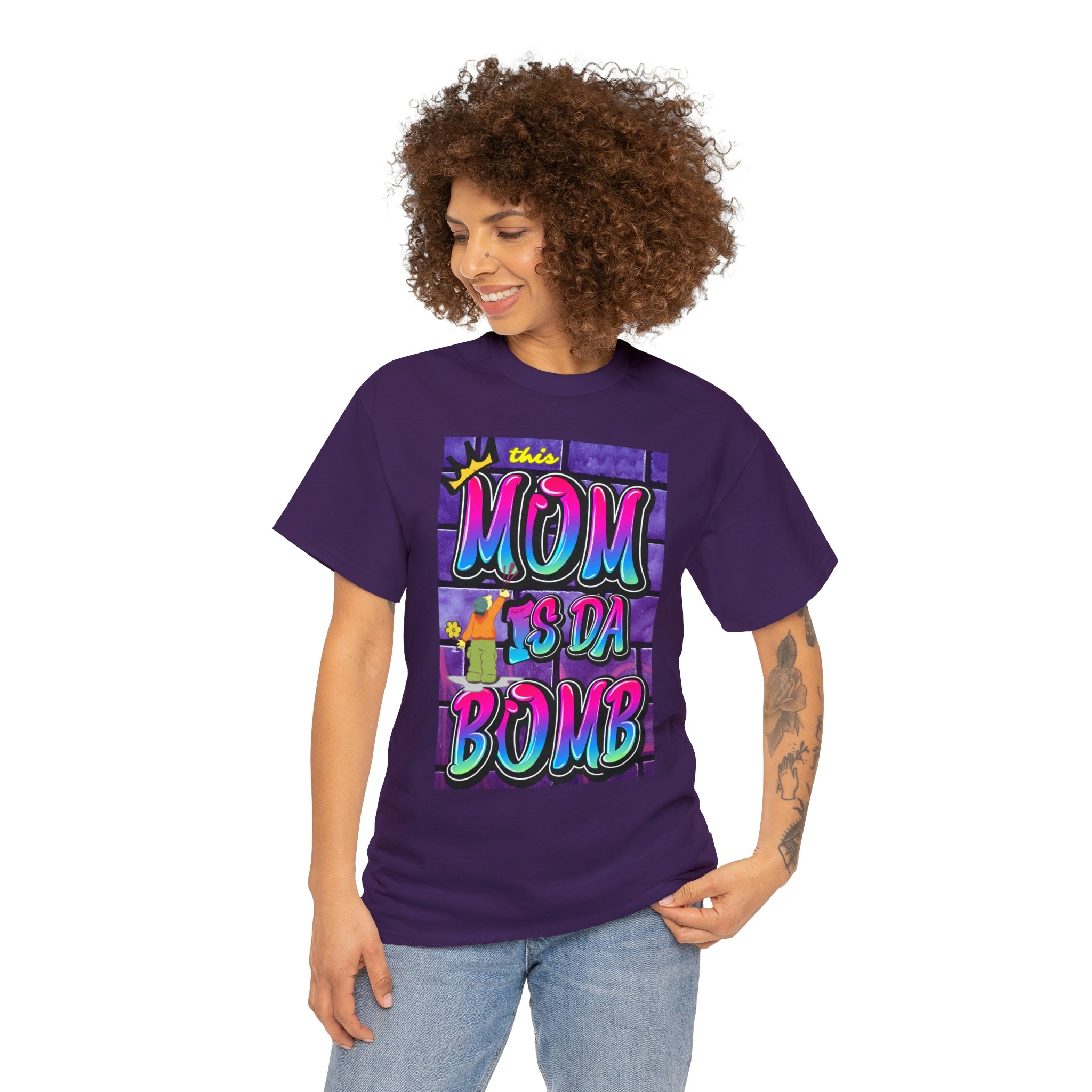 This MOM IS DA DOMB - 90s Retro - Heavy T-Shirt